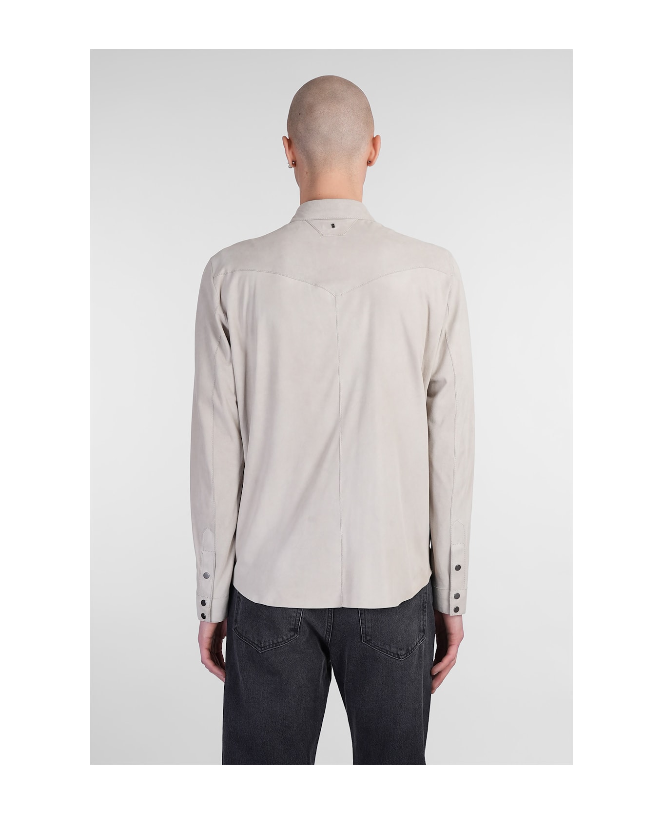 Salvatore Santoro Leather Jacket In Grey Leather - grey