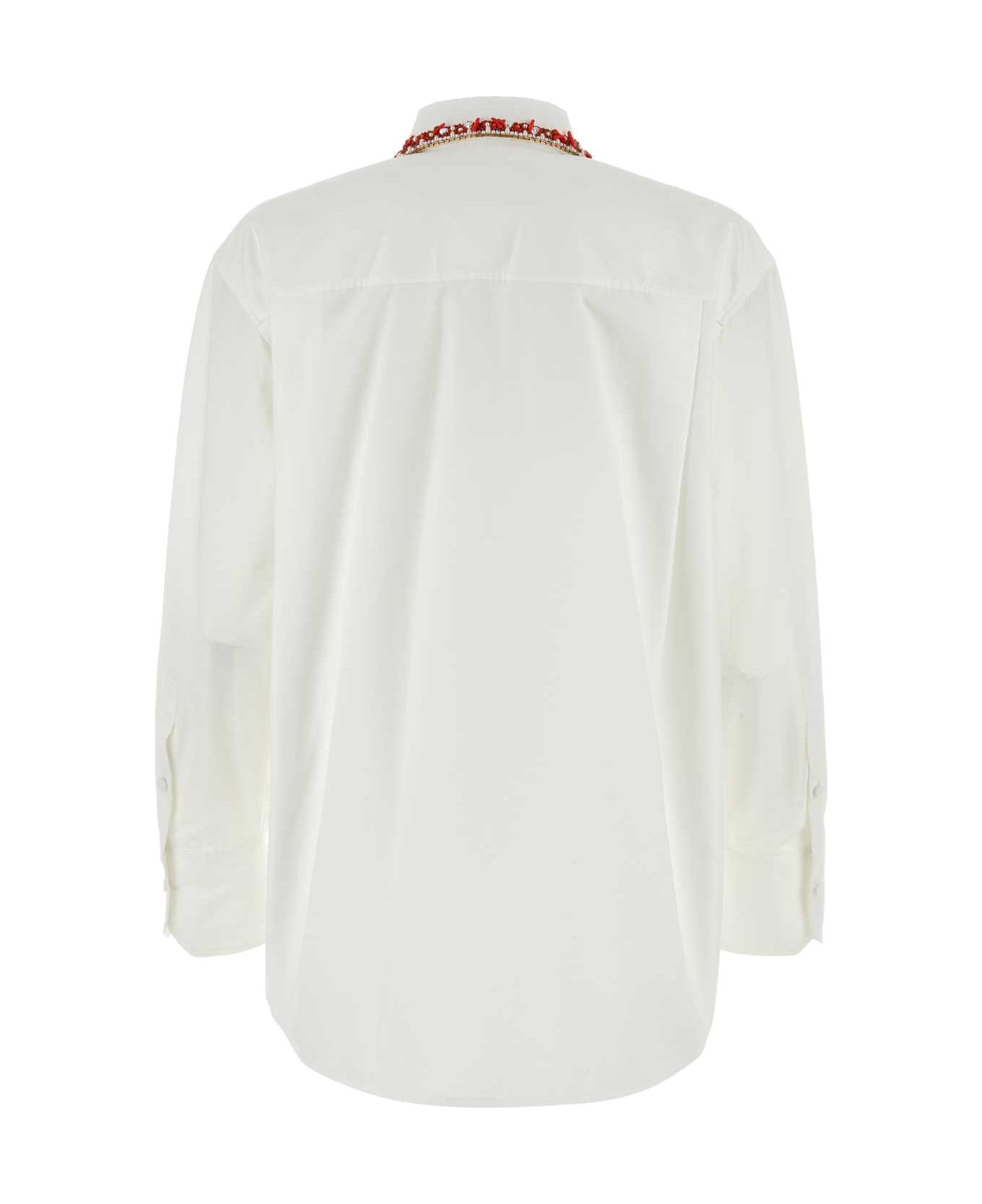 Valentino Garavani White Poplin Shirt - BIANCOCORALLO