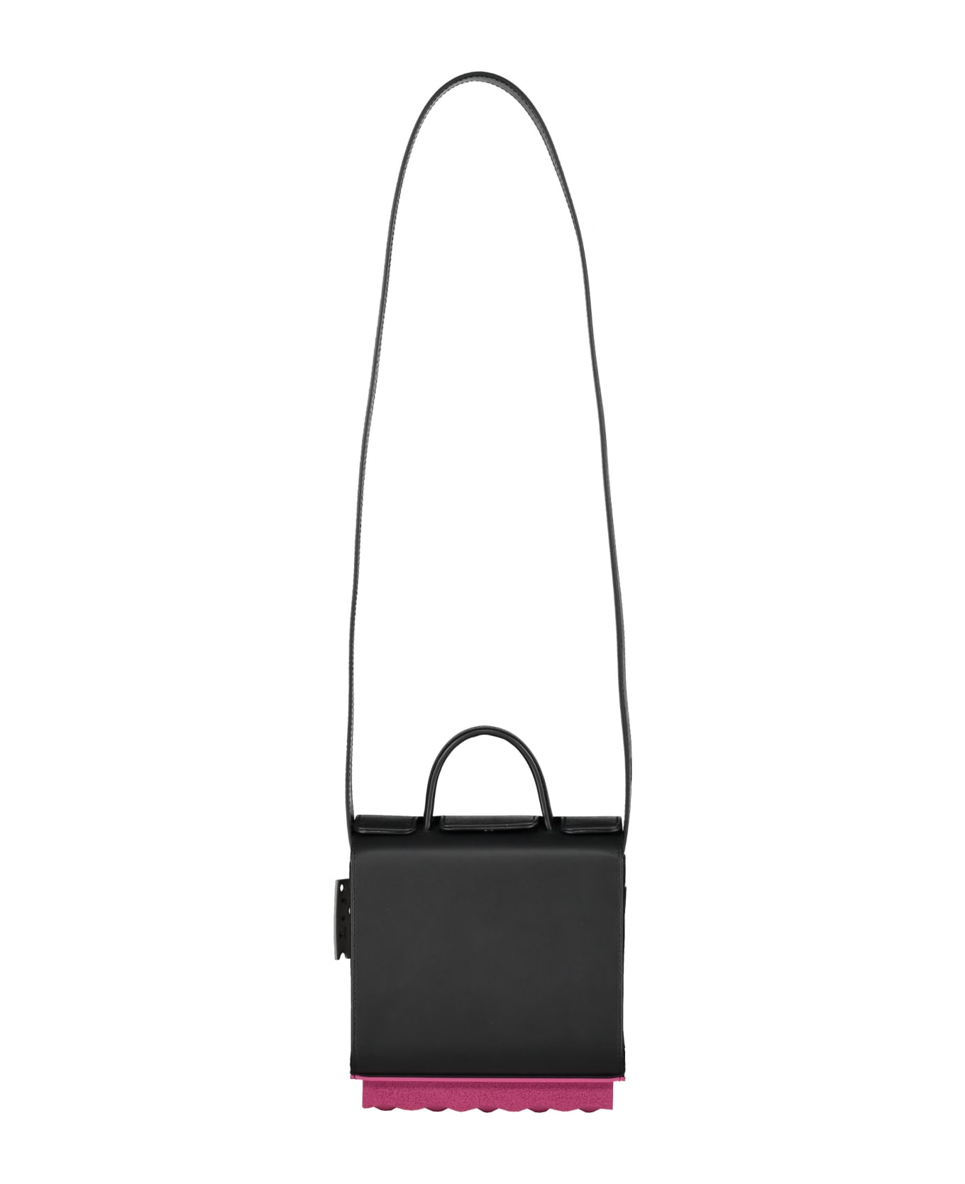 Off-White Leather Crossbody Bag - black