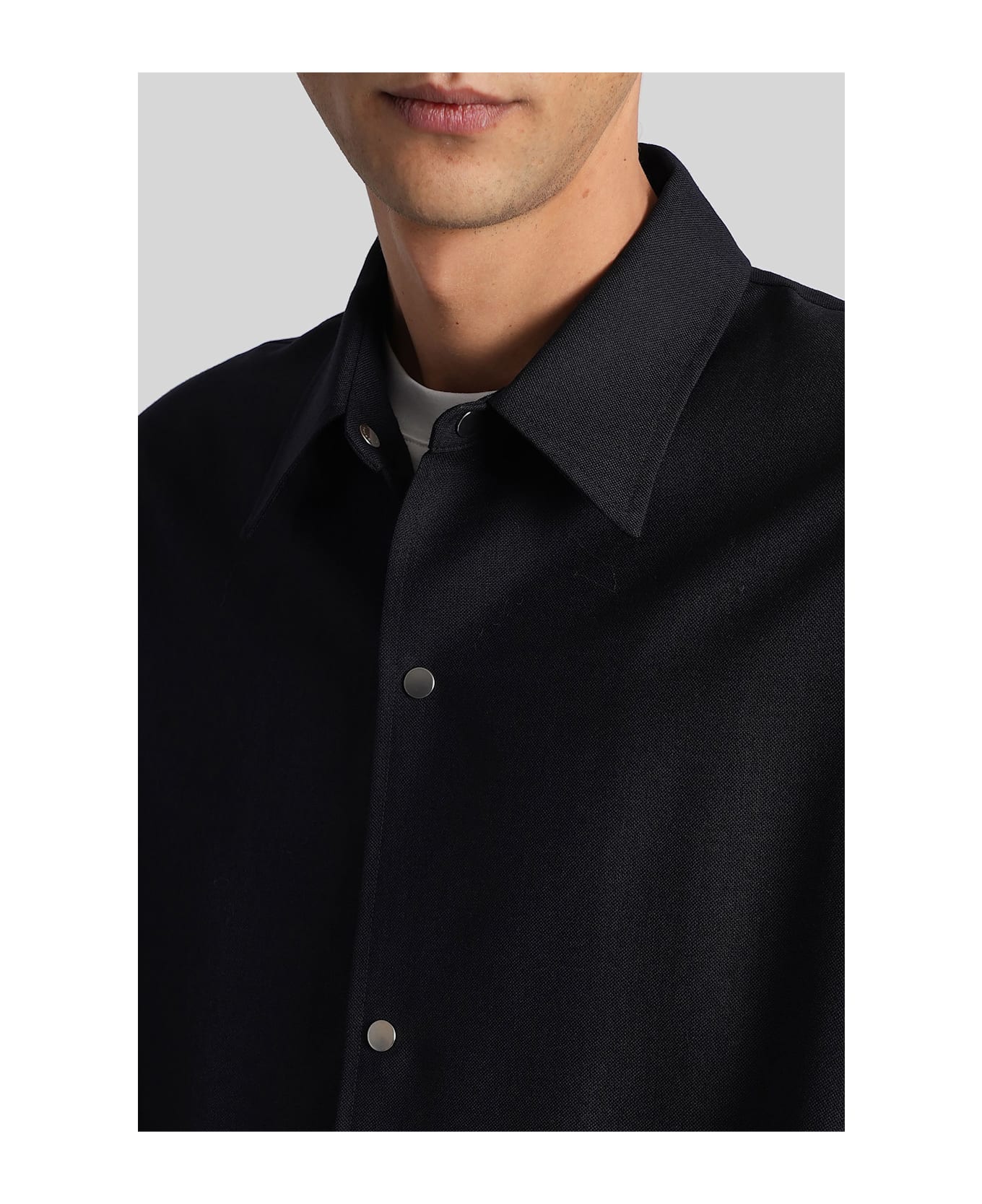 Studio Nicholson Sphere Snm-1149 Casual Jacket In Blue Wool - blue