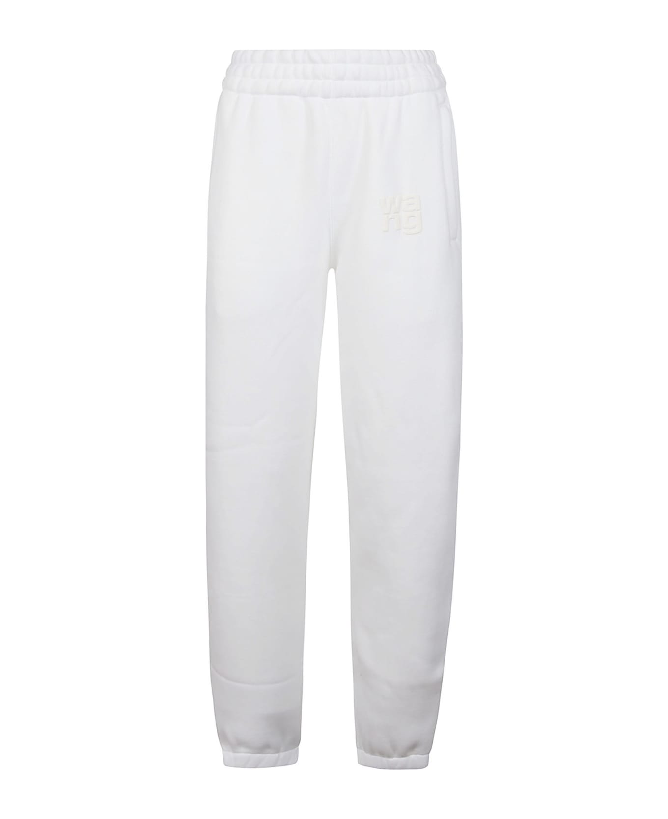 T by Alexander Wang Puff Paint Logo Esential Terry Classic Sweatpant - White