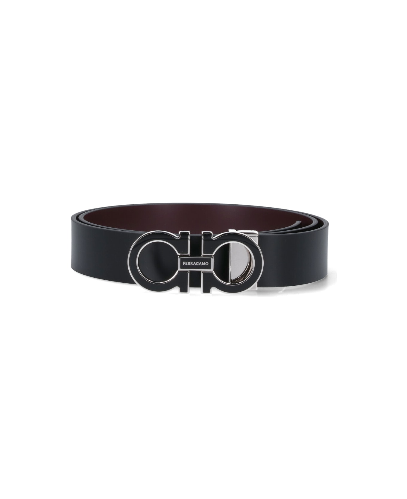 Ferragamo "gancini" Reversible Belt - Black  