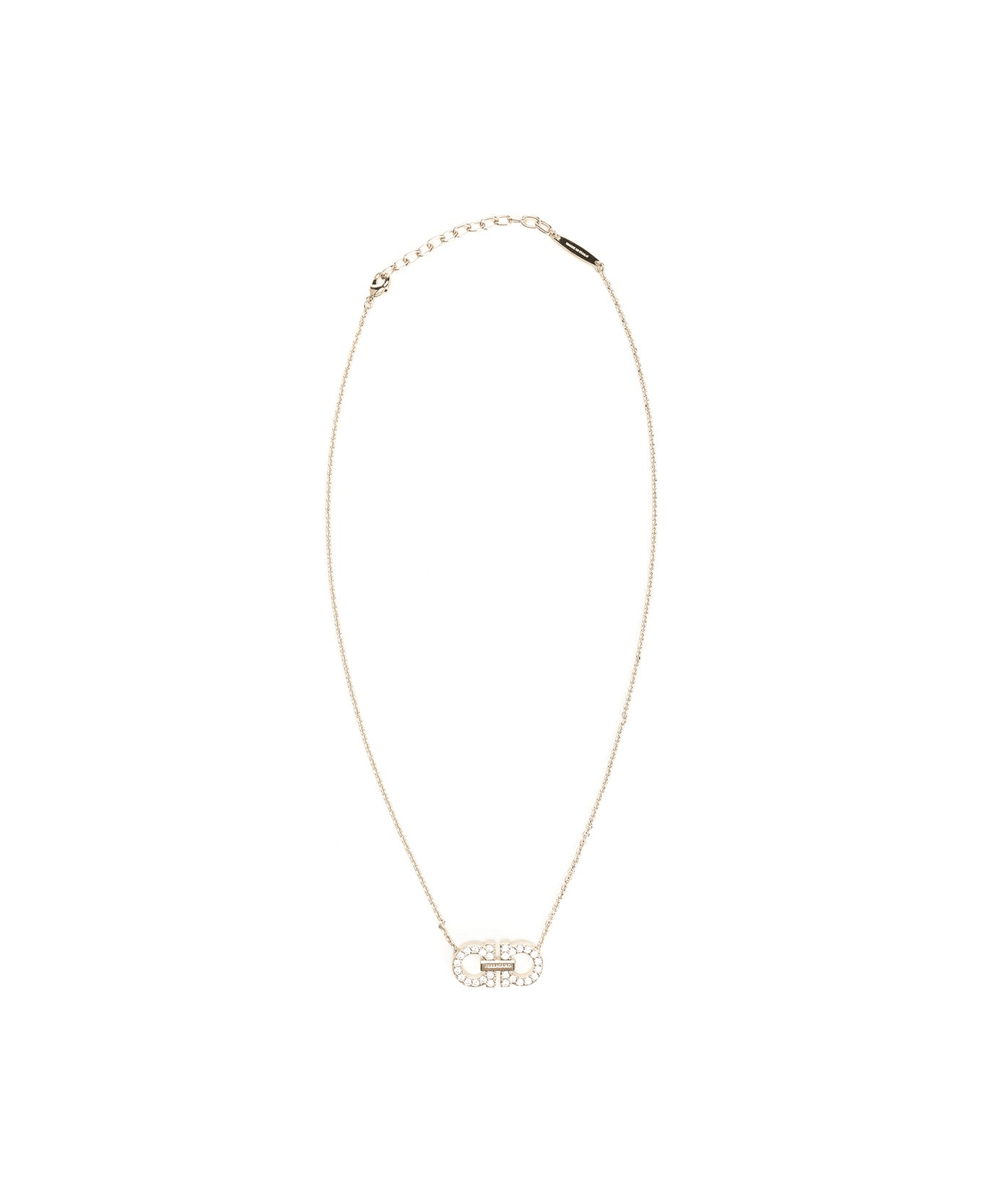 Ferragamo 
gancini
 Pendant Necklace With Crystals - Golden