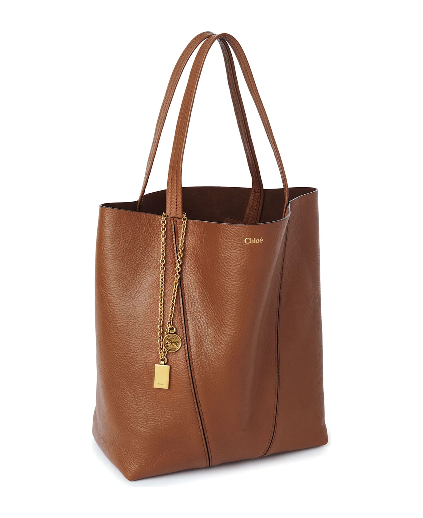 Chloé Spin Leather Shoulder Bag - Clay Brown