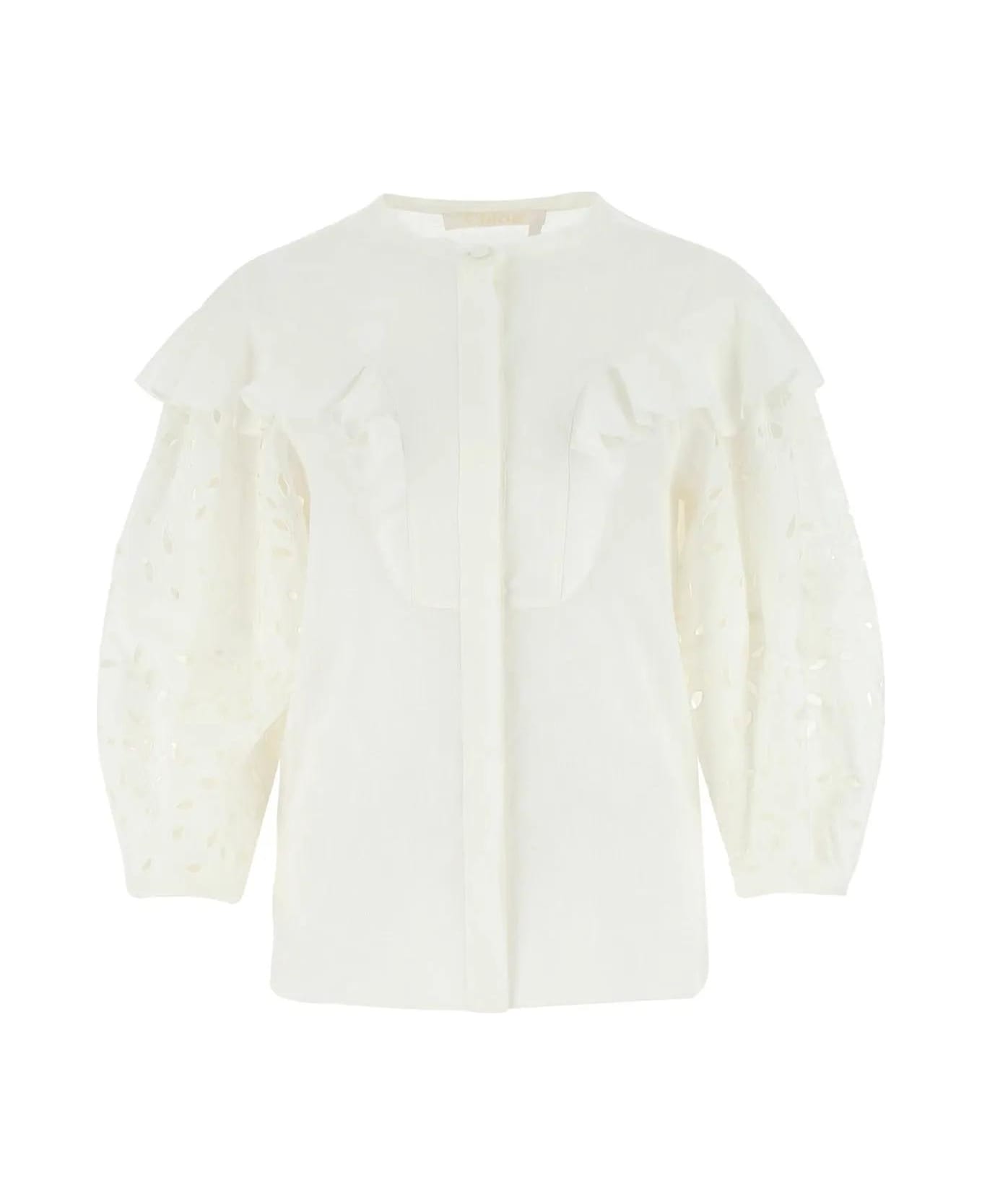 Chloé Ivory Linen Blouse - 107