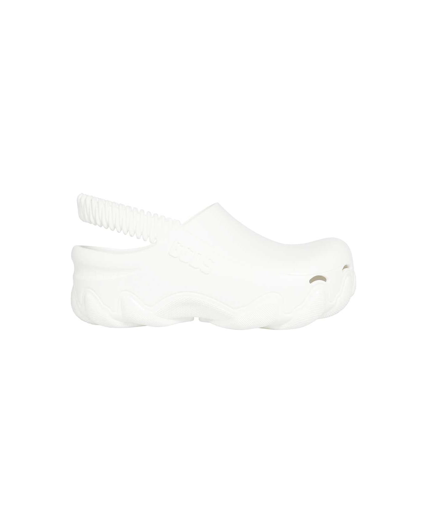 GCDS Ibex Logo Detail Rubber Mules - White