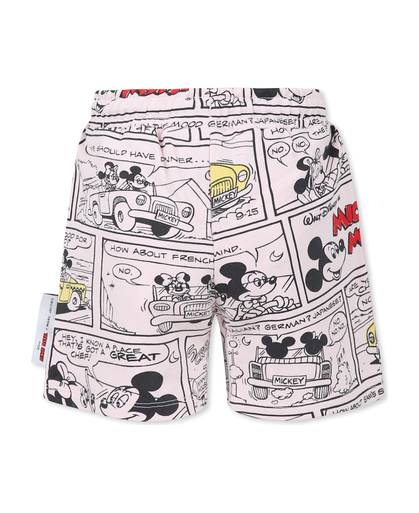 Little Marc Jacobs Pink Shorts For Girl With Mickey Mouse Print - Pink