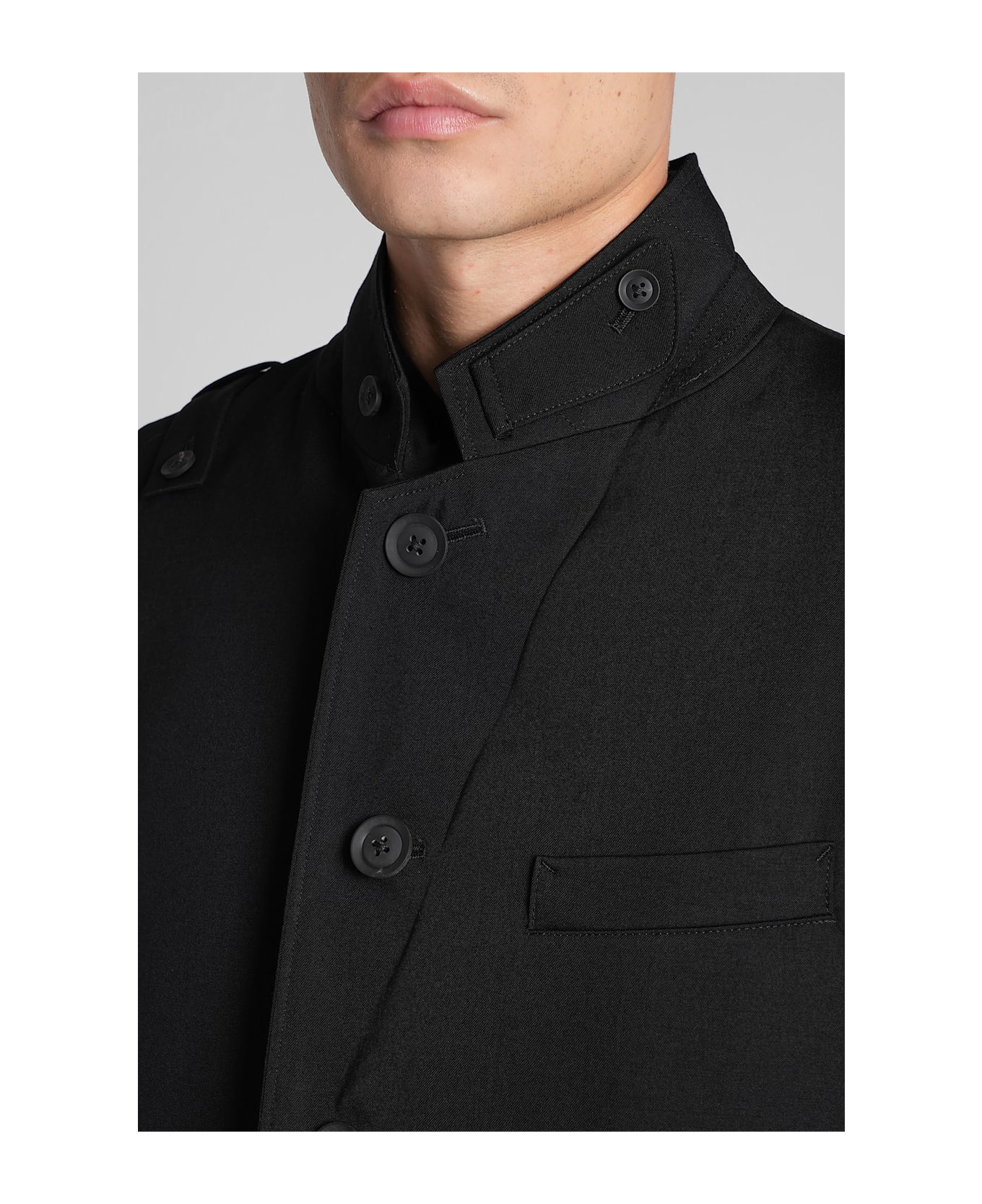 Yohji Yamamoto Blazer In Black Wool - black