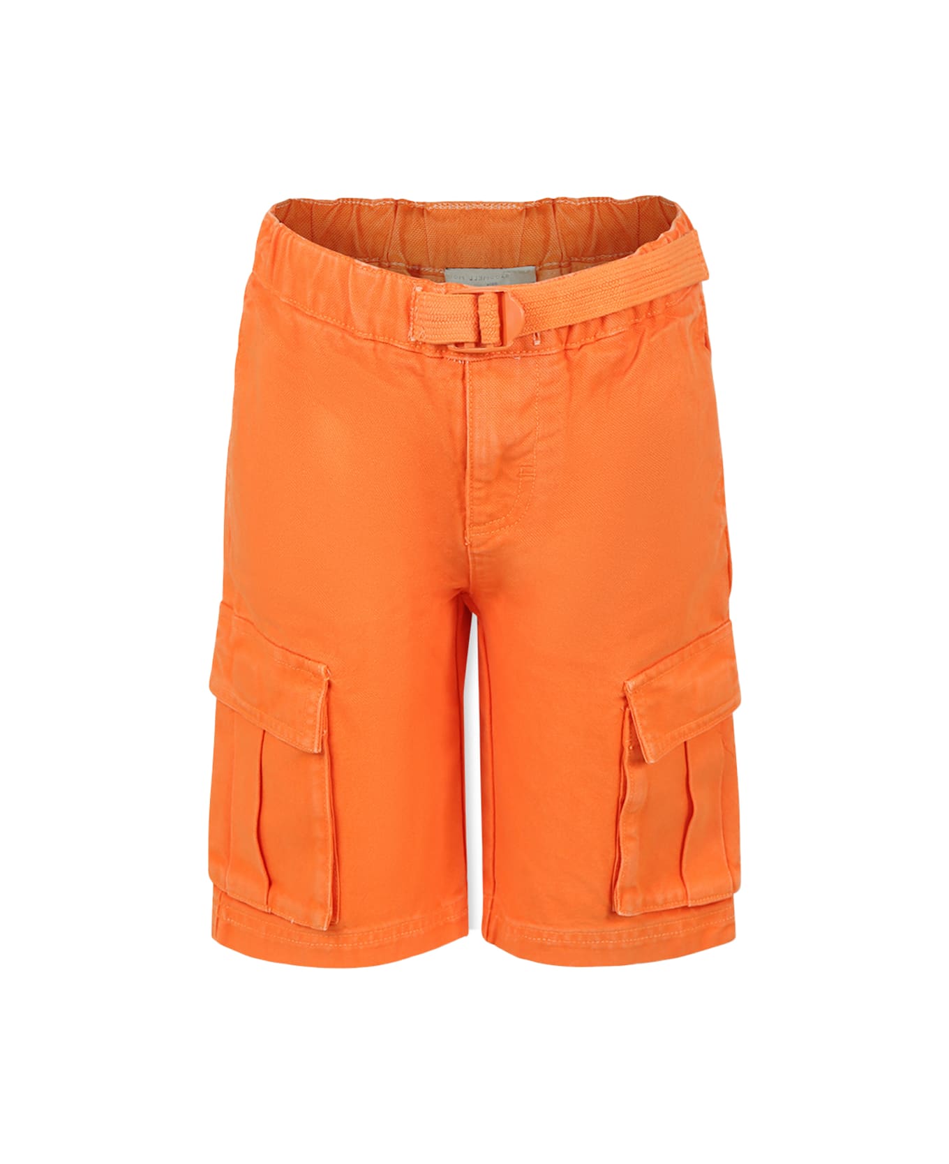 Stella McCartney Kids Orange Shorts Pour Garçon Avec Logo - Orange