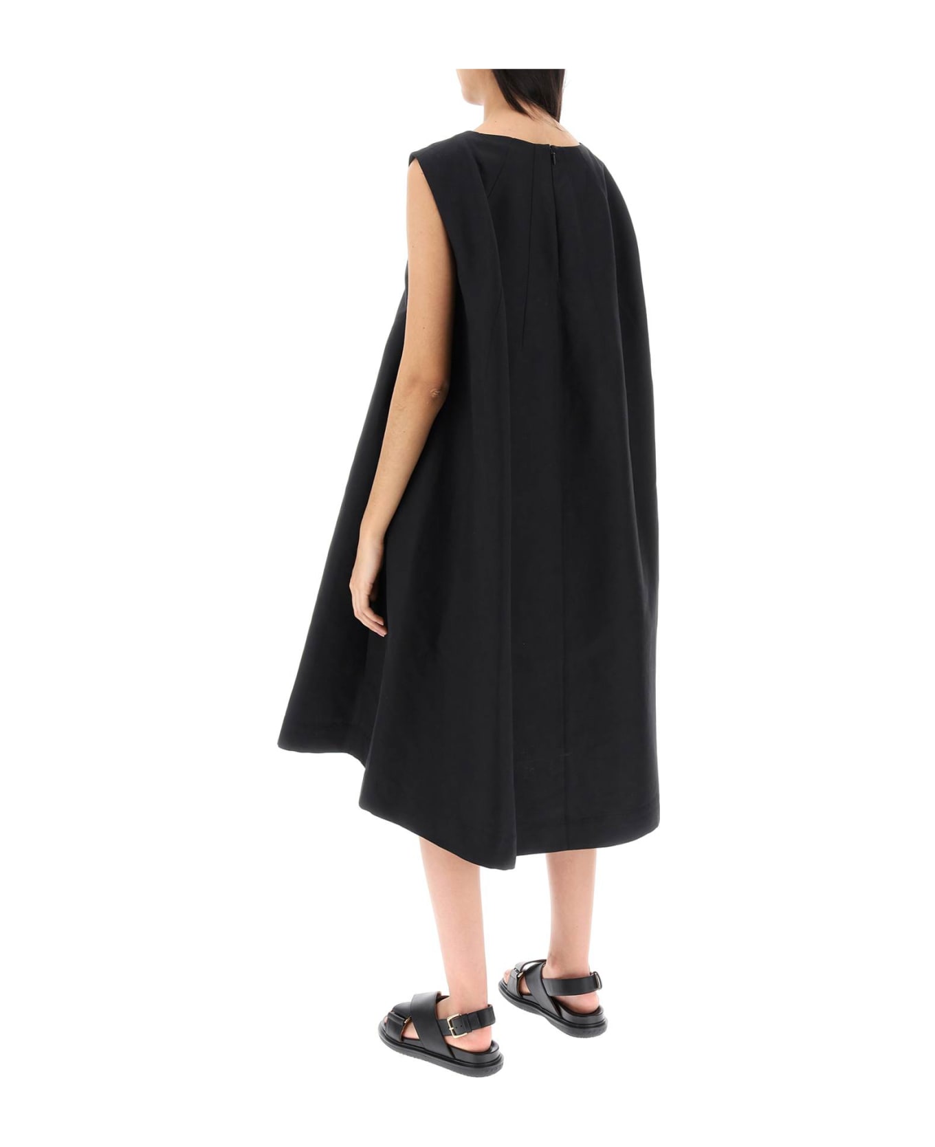 Marni Flared Dress In Cotton Cady - BLACK (Black) ワンピース＆ドレス