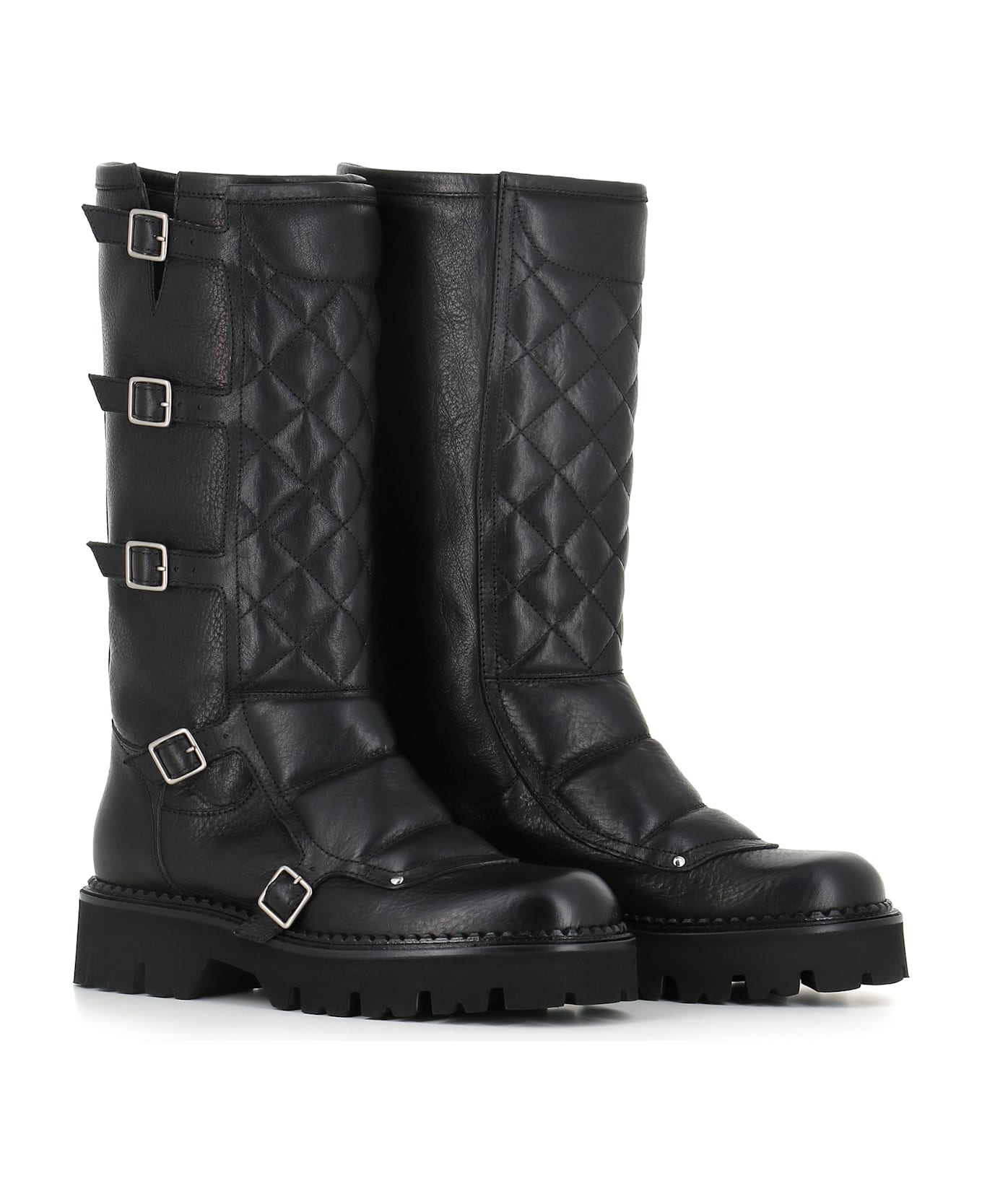 Sartore Biker With Buckles - Black