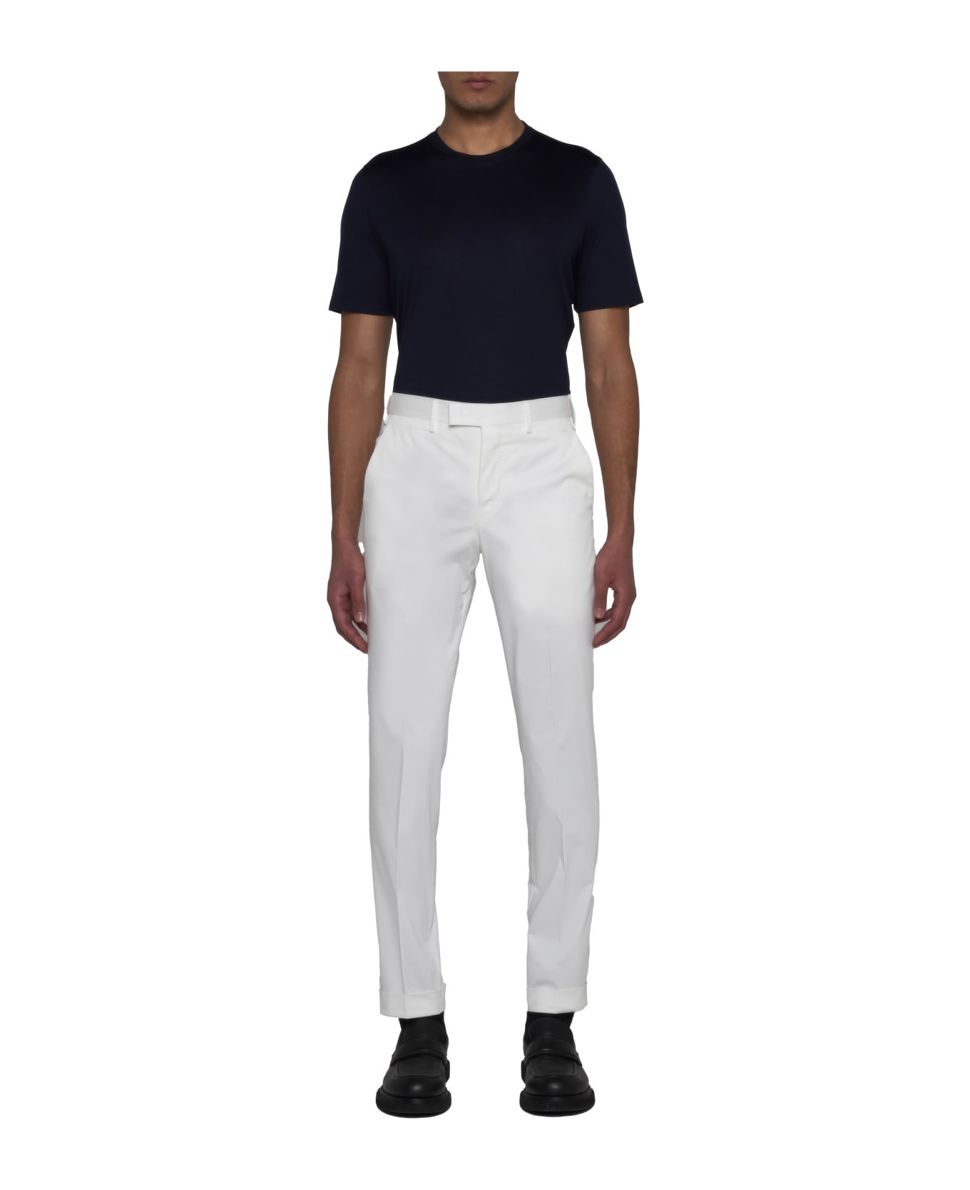 PT Torino Master Stretch Cotton Trousers - White