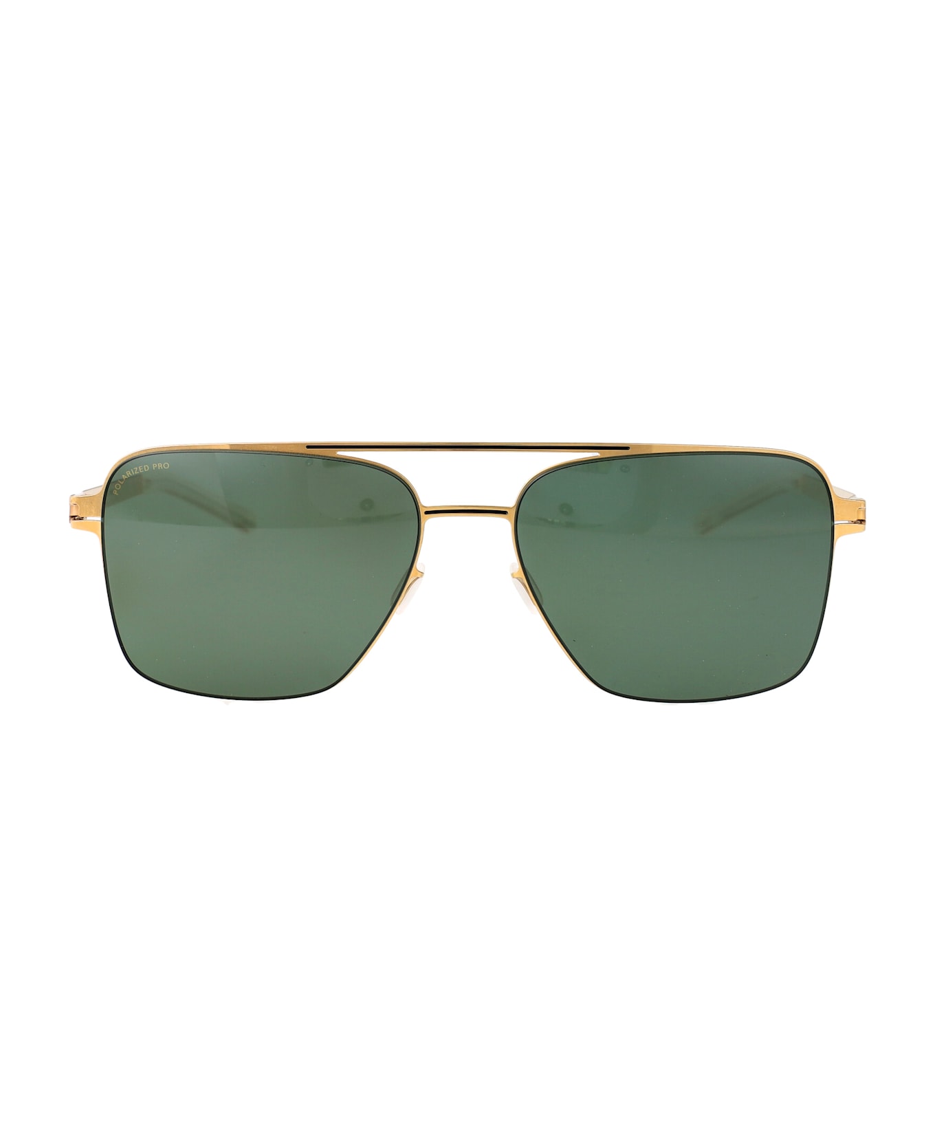 Mykita Bernie Sunglasses - 056 Gold/Black Polarized Pro Green 15