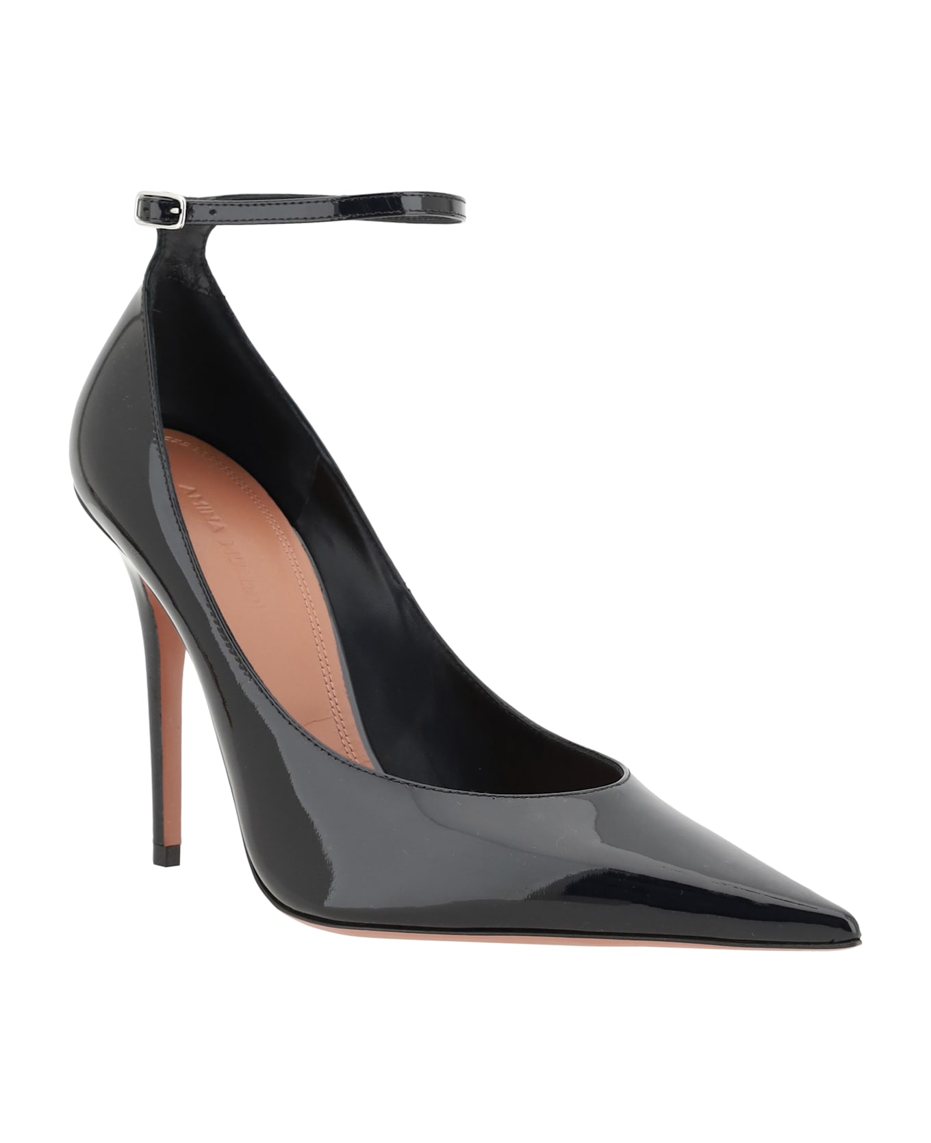 Amina Muaddi Anok Pumps - Patent Black