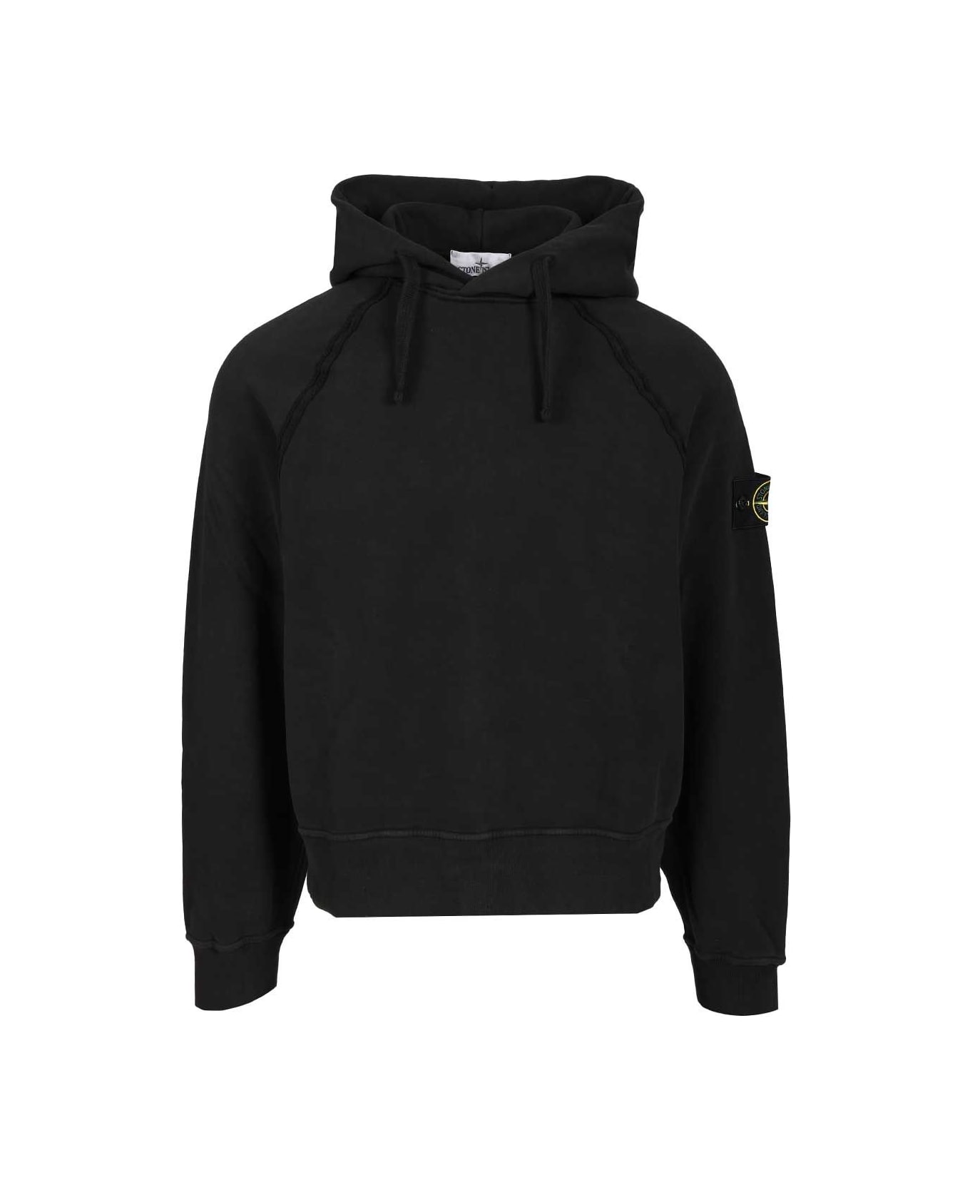 Stone Island Organic Cotton Hoodie - Black