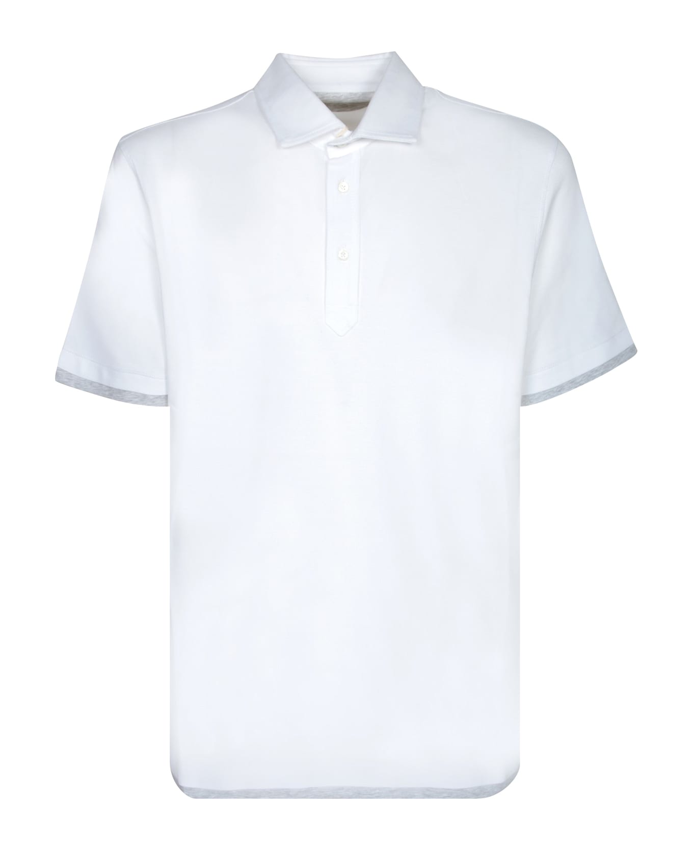 Brunello Cucinelli White Piquã© Polo Shirt - White