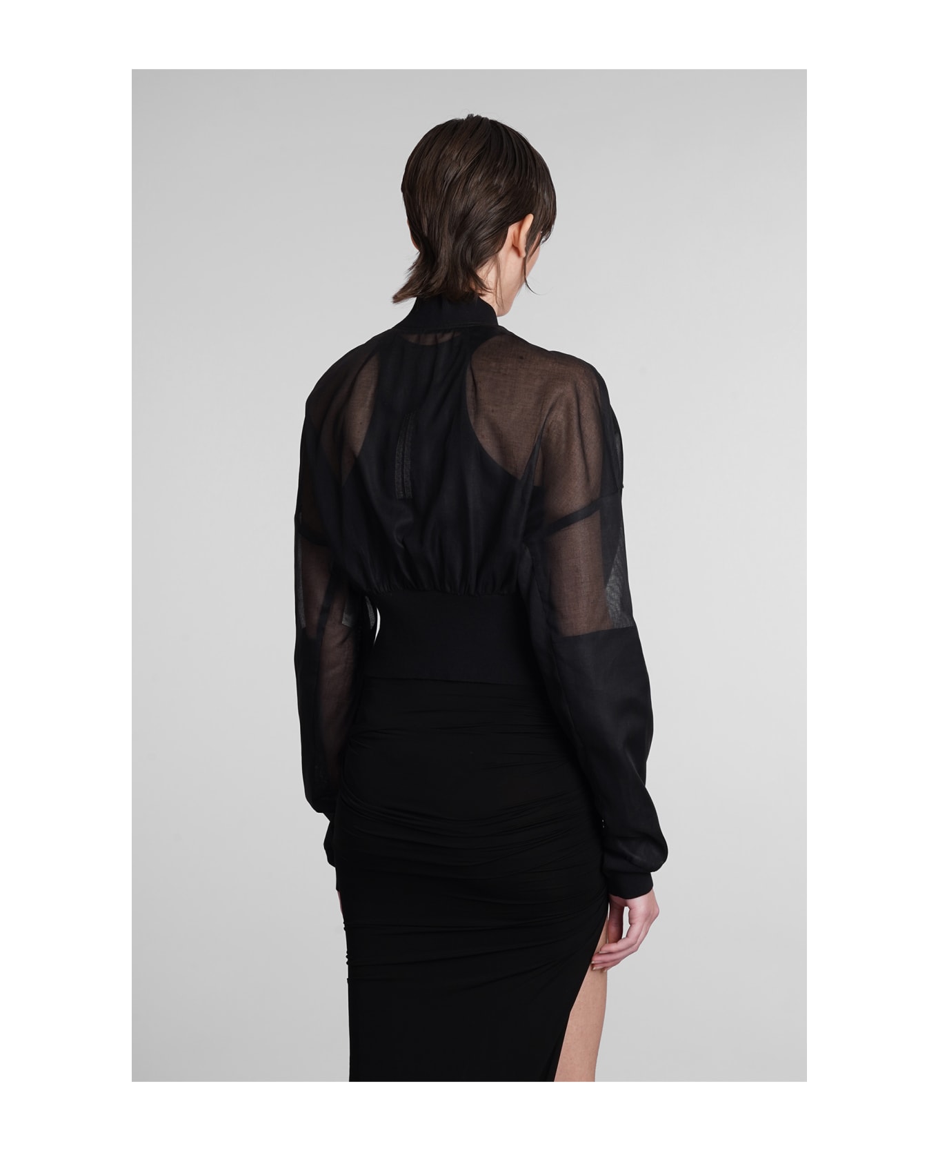 Rick Owens Cropped Jacket - black