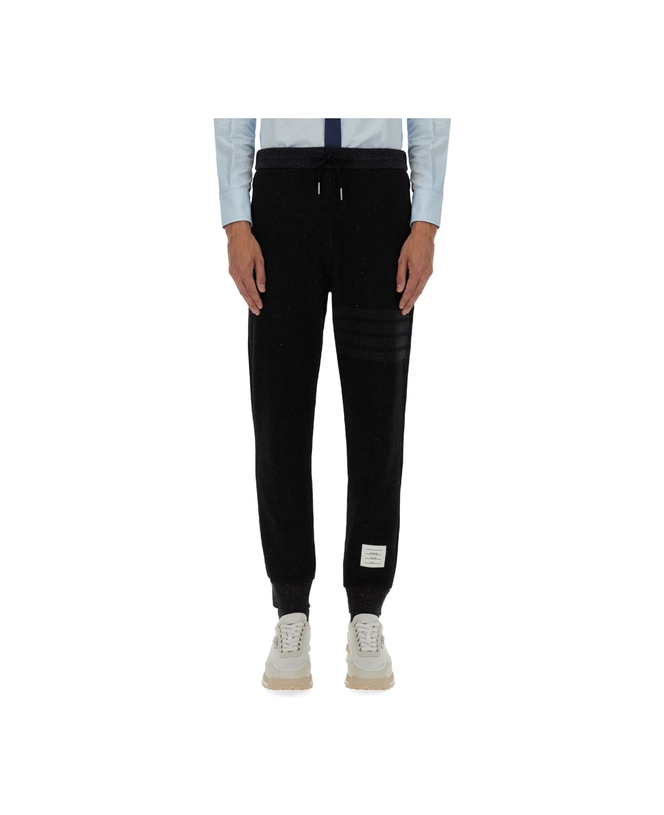 Thom Browne Silk And Cotton Pants - BLACK