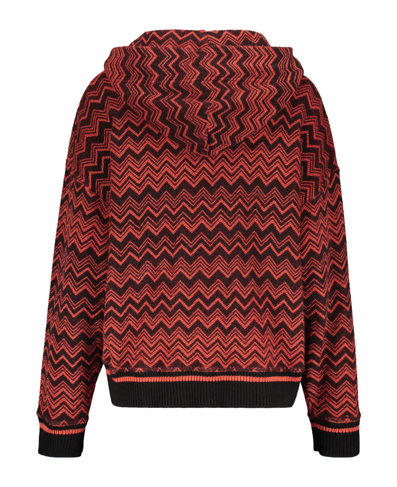 Missoni Knitted Full Zip Hoodie - red
