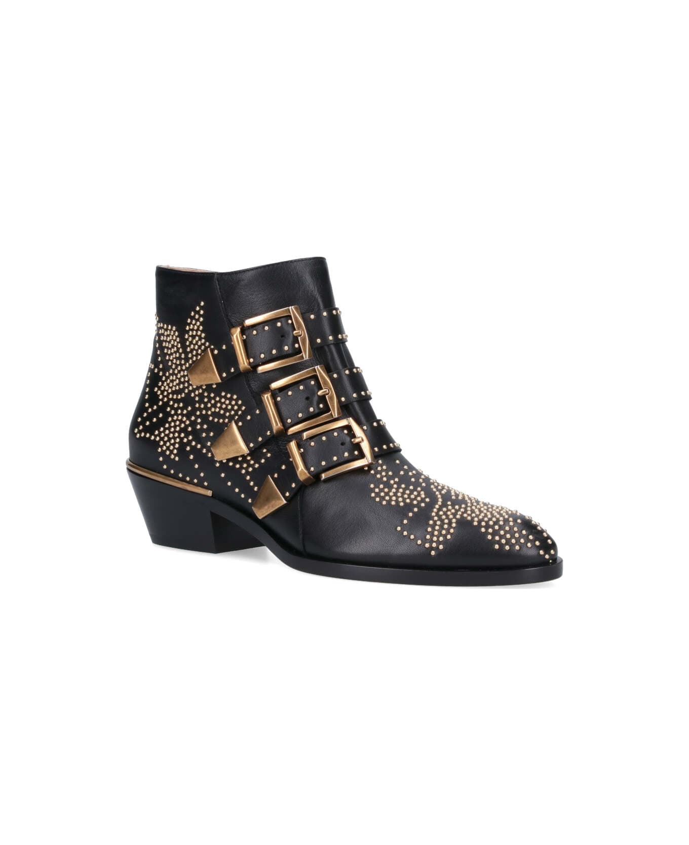 Chloé Susanna Embellished Buckled Boots - Black