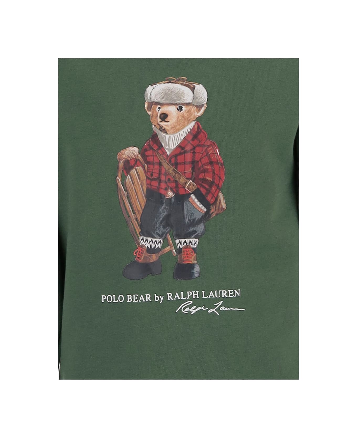 Polo Ralph Lauren Cotton Sweatshirt With Polo Bear Print - Green