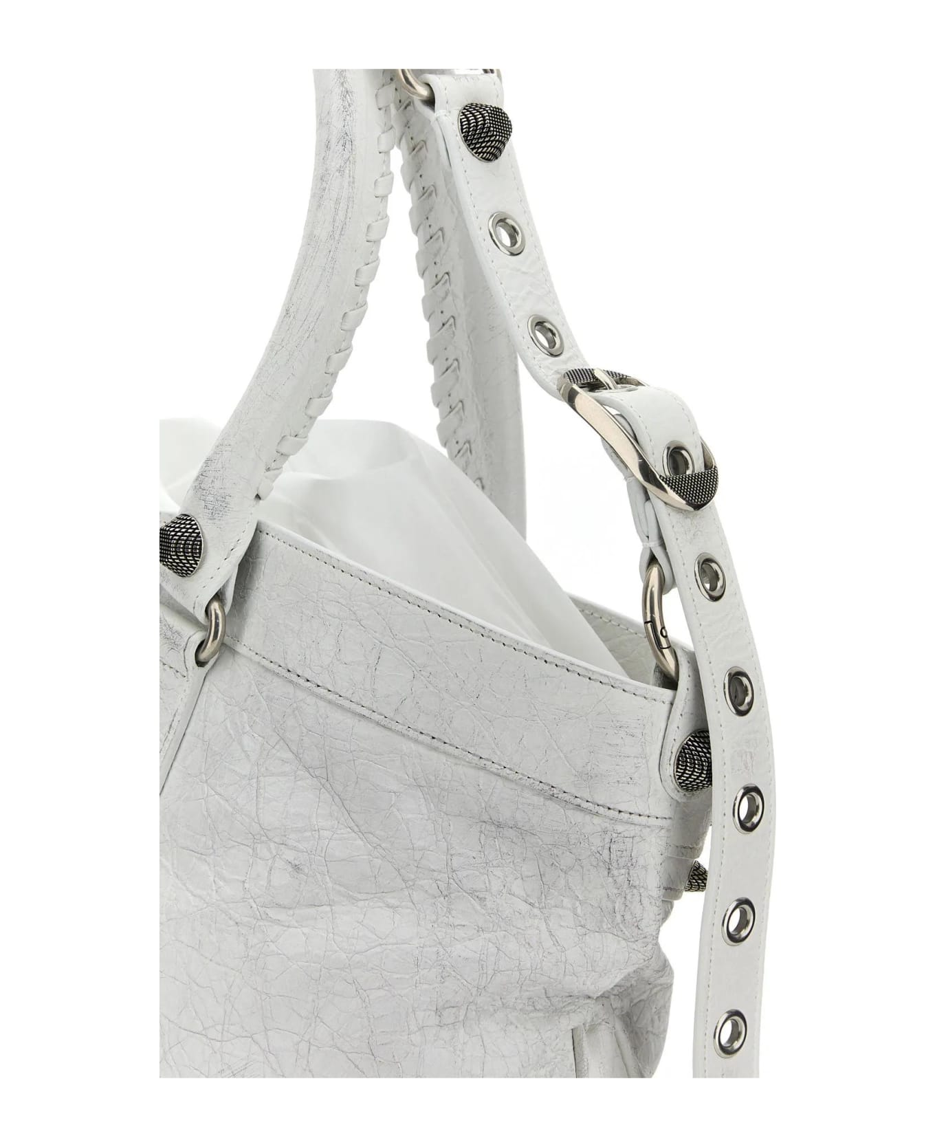 Balenciaga White Leather Neo Cagole Xl Plus Shopping Bag - Opt White/opt White