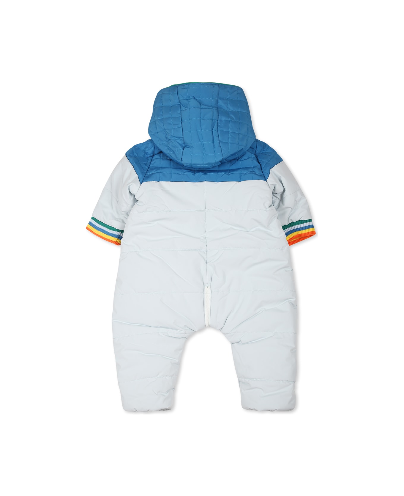 Marc Jacobs Light Blue Down Jacket For Baby Boy With Logo - Light Blue