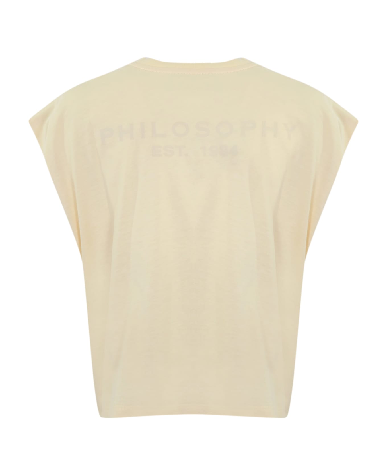 Philosophy di Lorenzo Serafini Cotton T-shirt With Rhinestones - Giallo