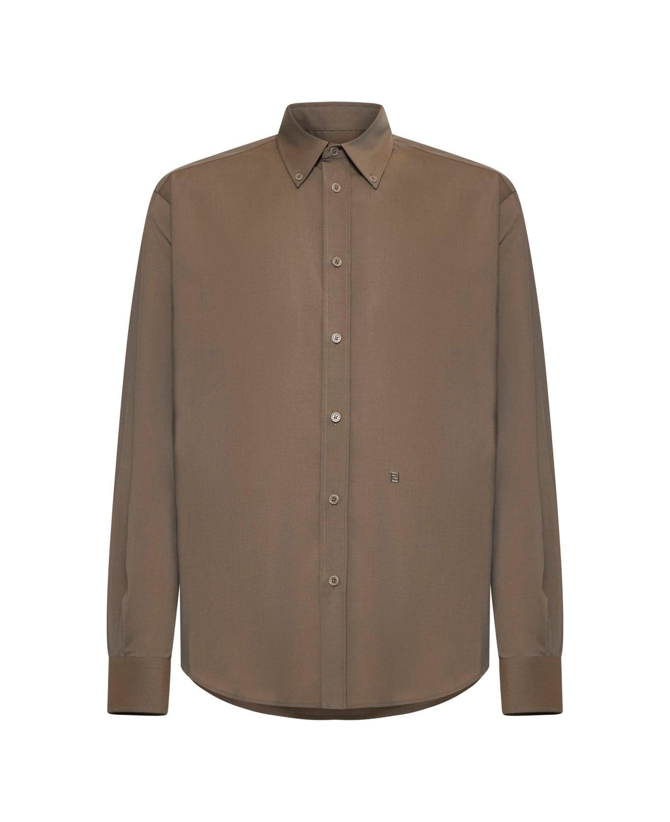 Fendi Long Sleeved Buttoned Shirt - Nutmeg