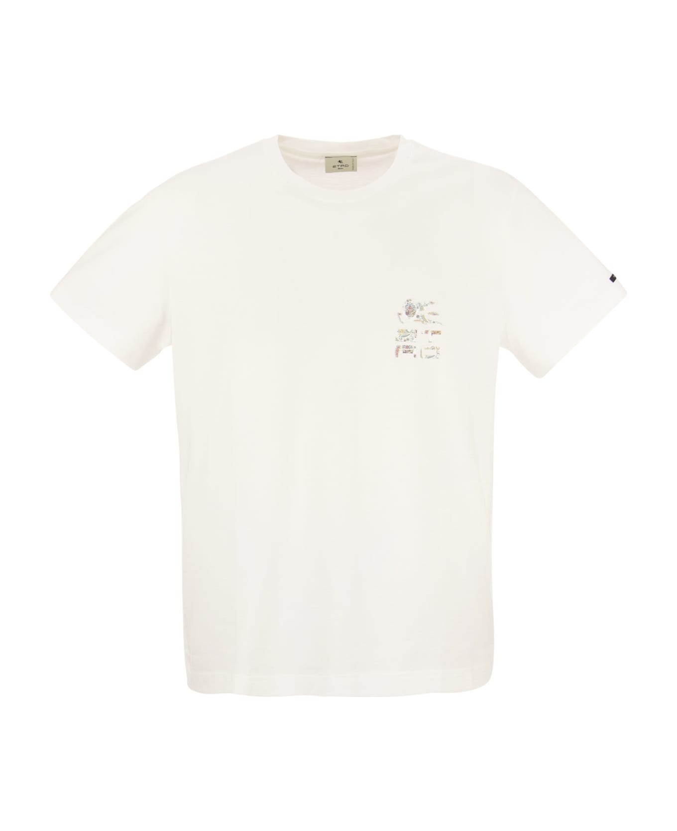Etro T-shirt With Logo And Pegasus - White