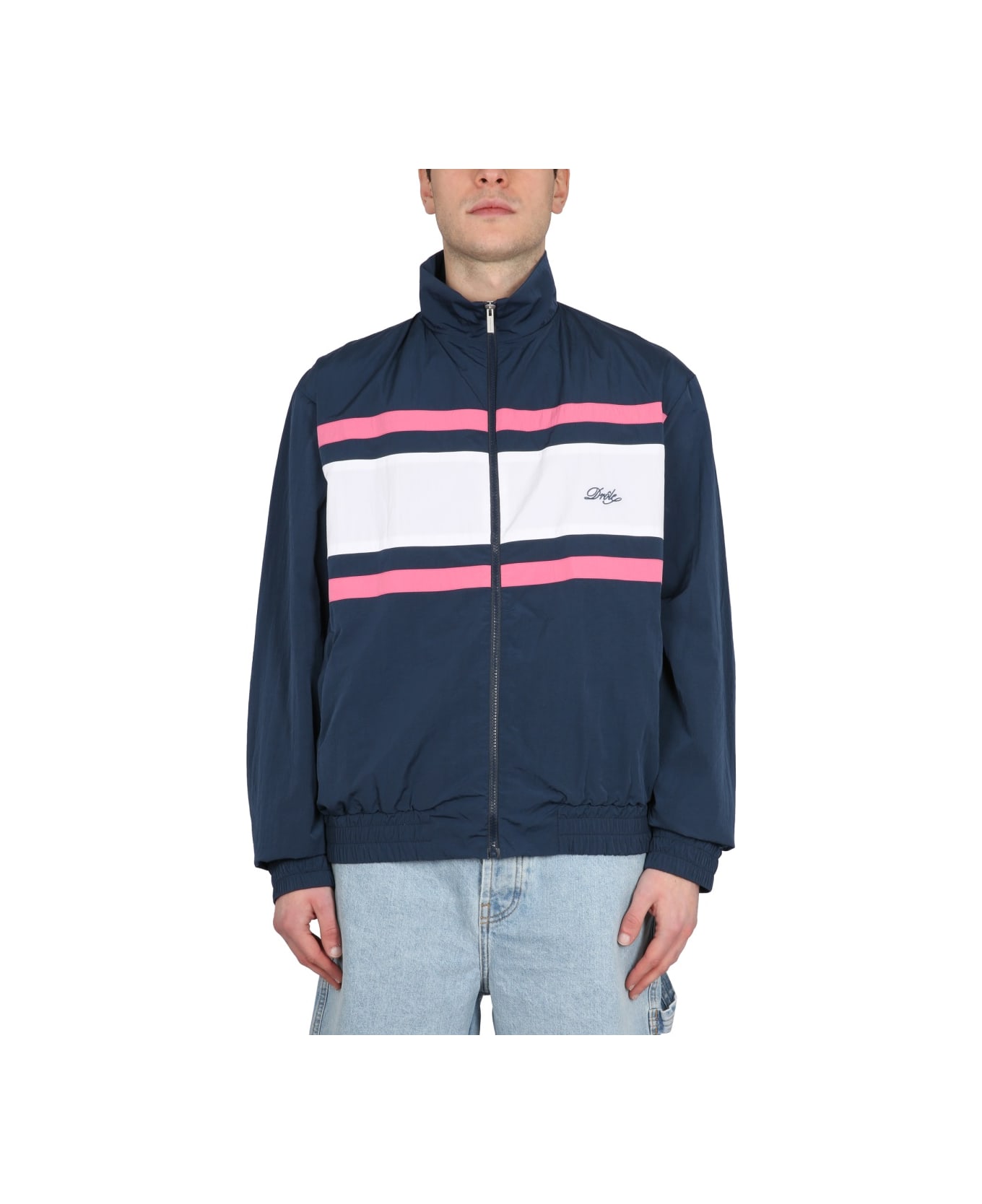 Drôle de Monsieur Jacket With Logo Embroidery - BLUE