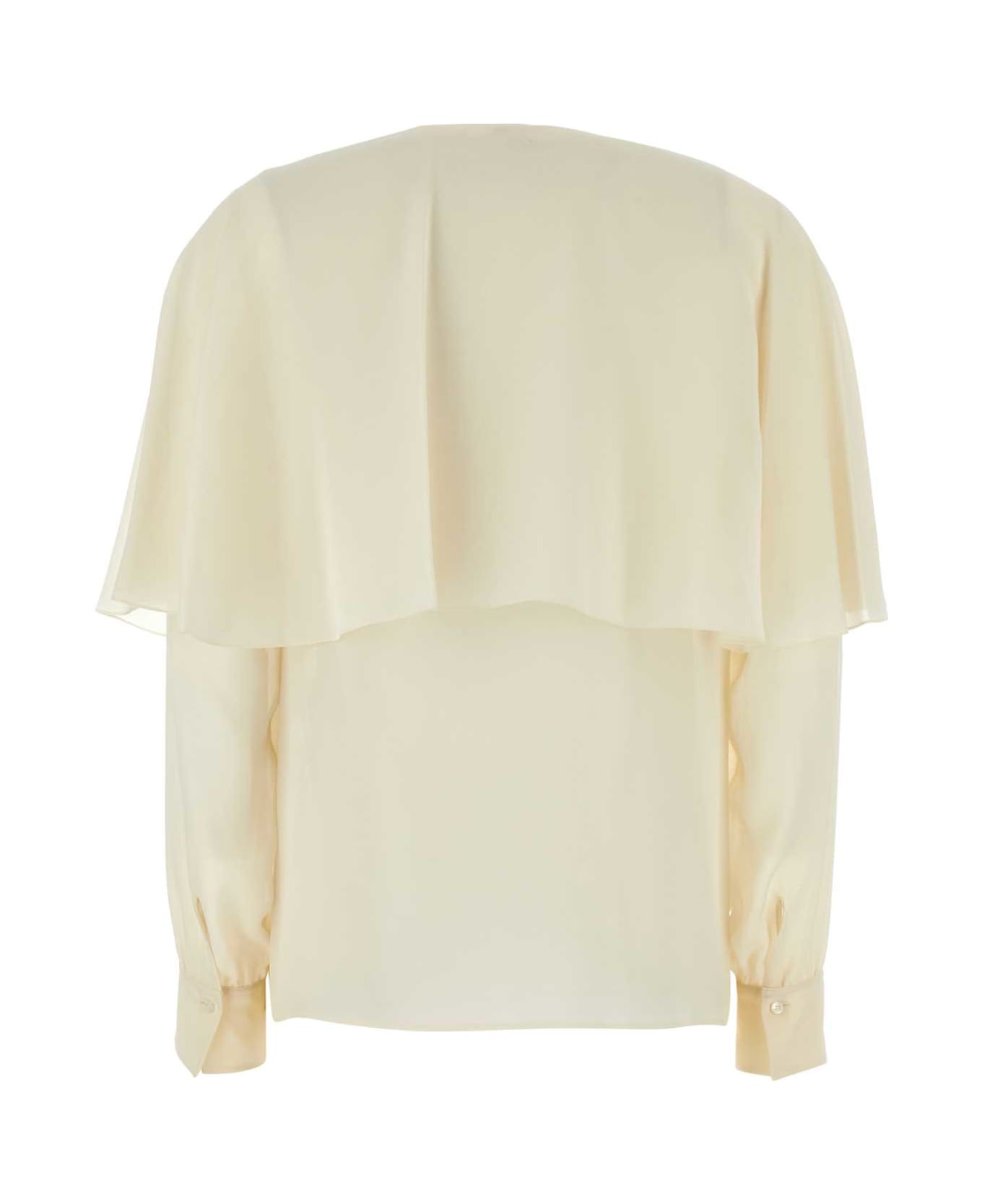 Chloé Ivory Georgette Shirt - PRISTINEWHITE