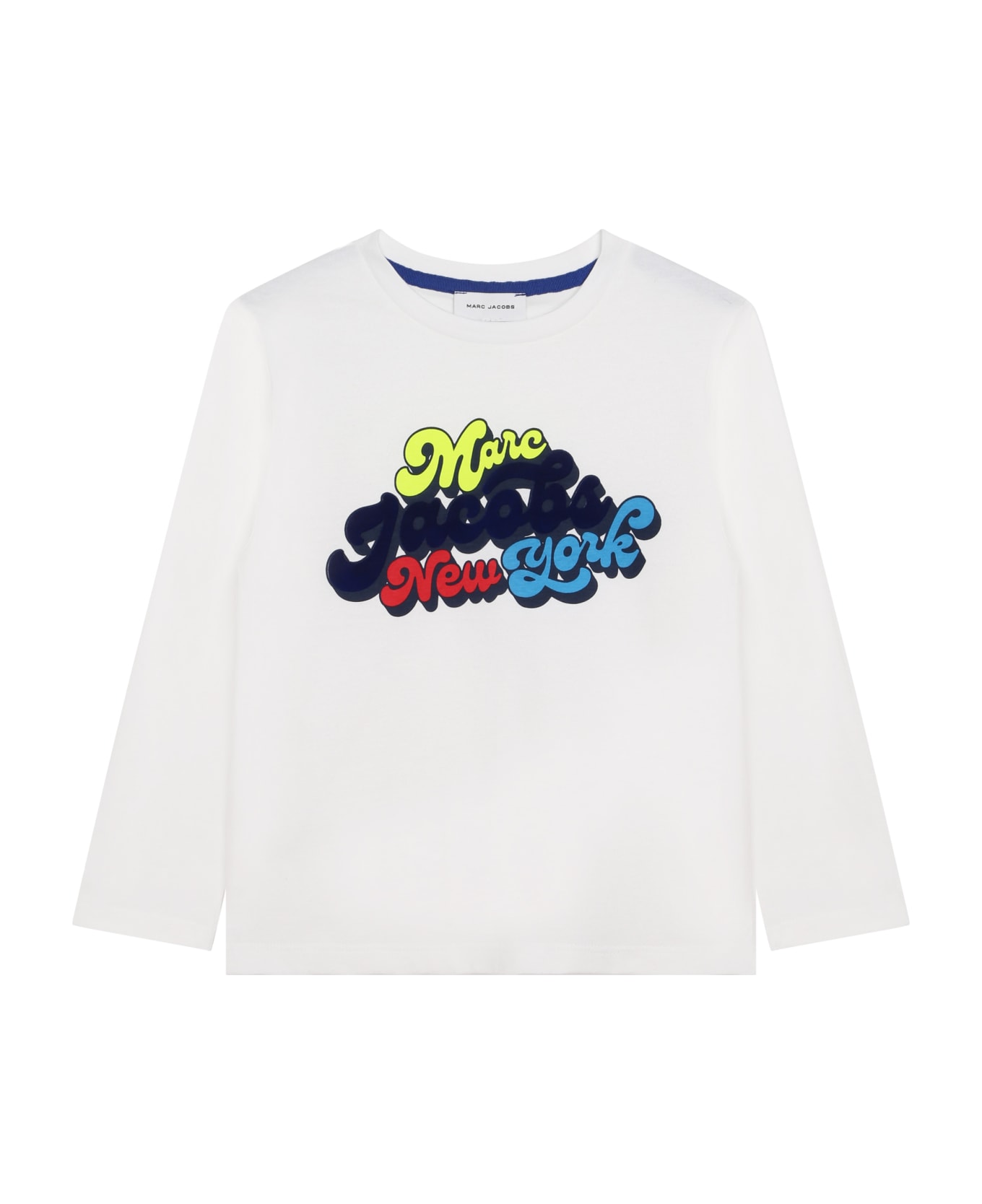 Little Marc Jacobs Long-sleeved T-shirt With Print - P Bianco Tシャツ＆ポロシャツ