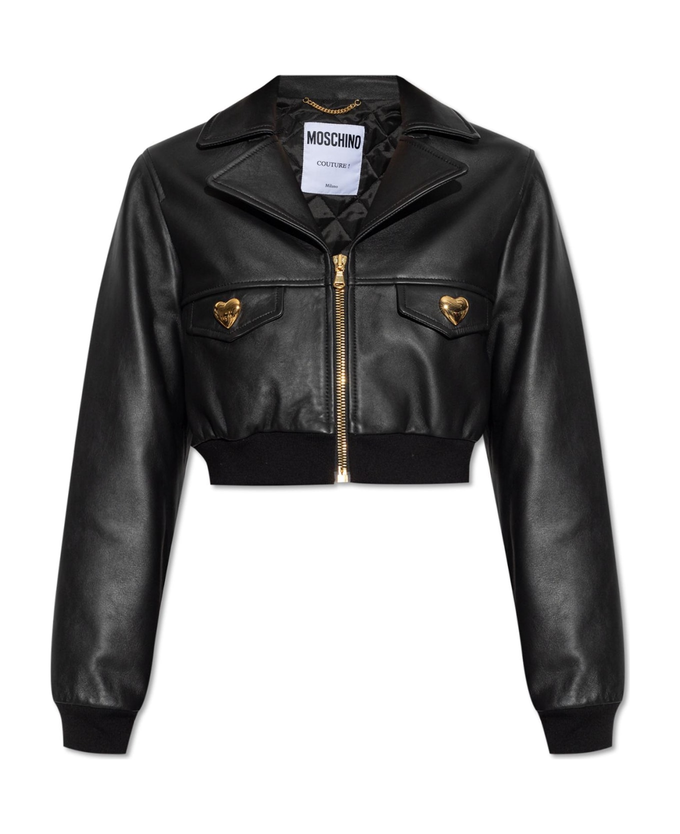 Moschino Leather Jacket - BLACK