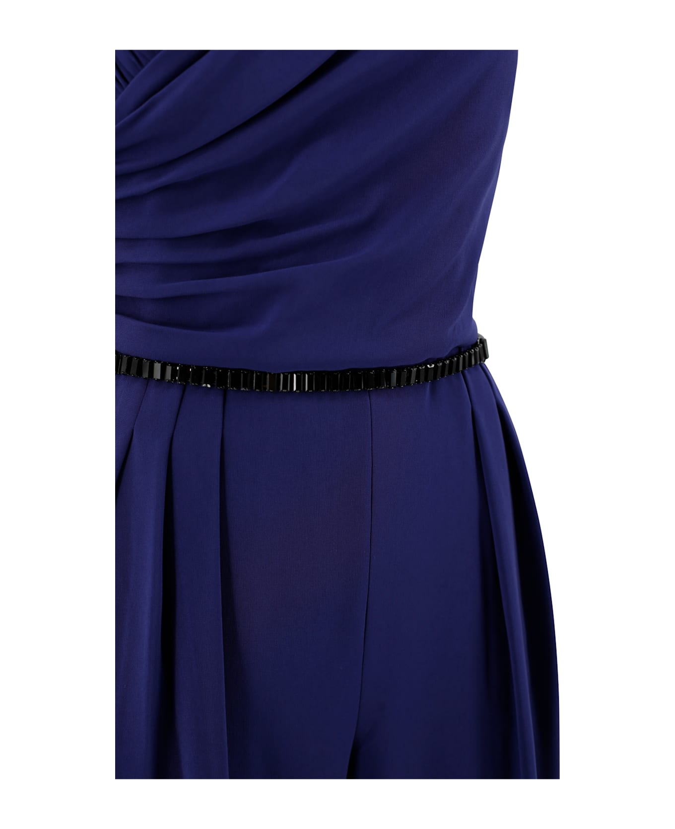 Max Mara Studio Draped Jumpsuit In Cady - Blue