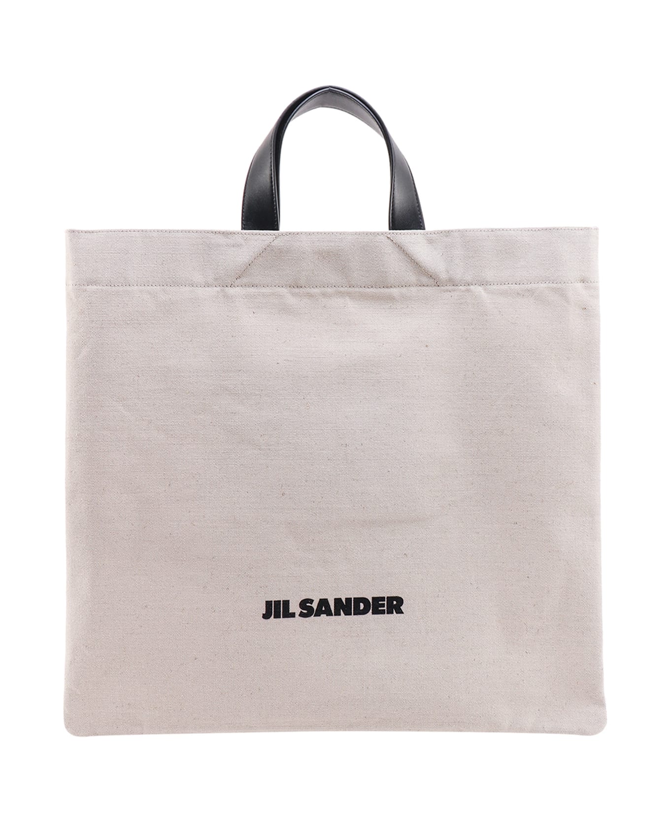 Jil Sander Ecru Cotton Blend Shopping Bag - Beige
