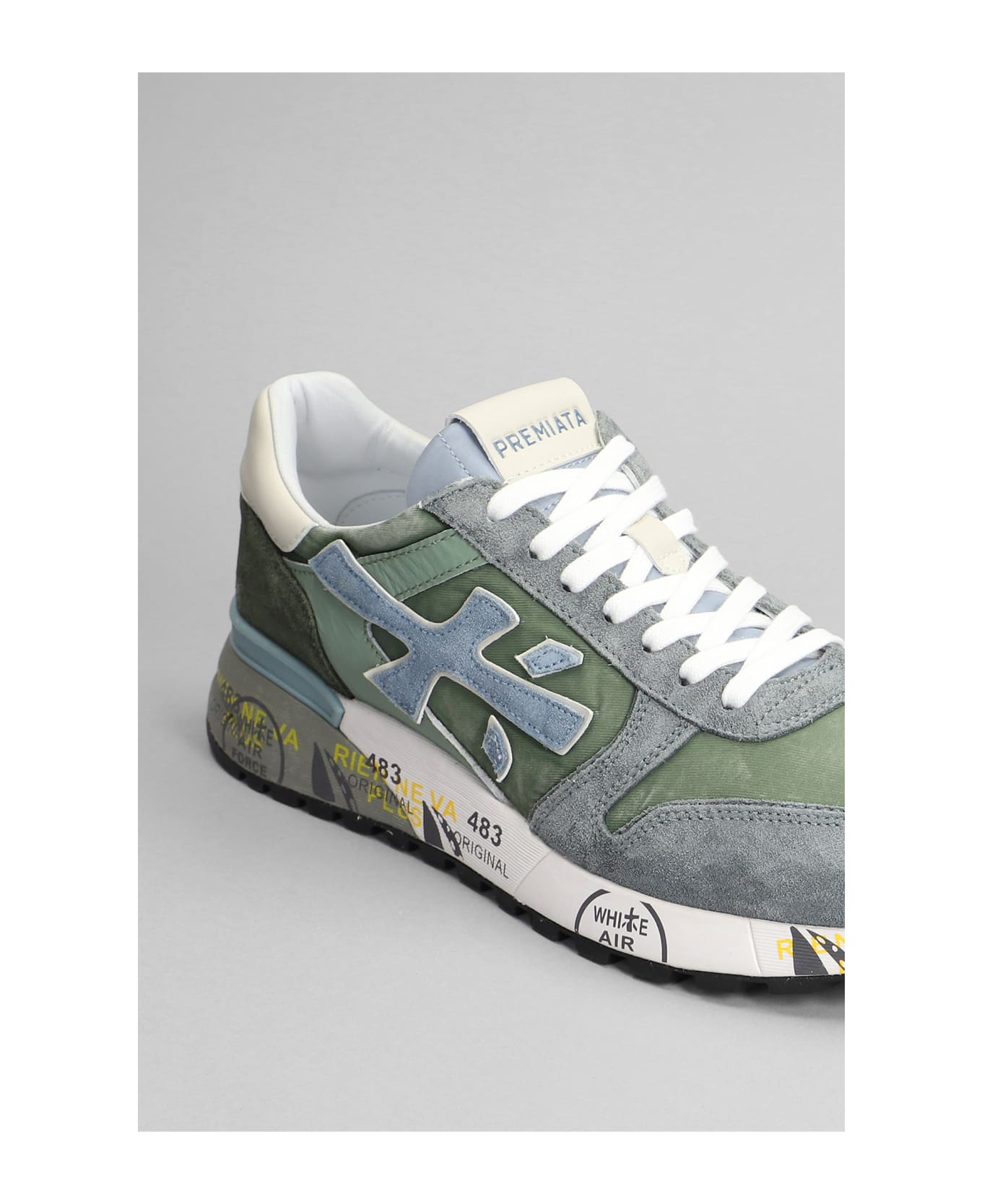 Premiata Mick Sneakers In Green Suede And Fabric - green
