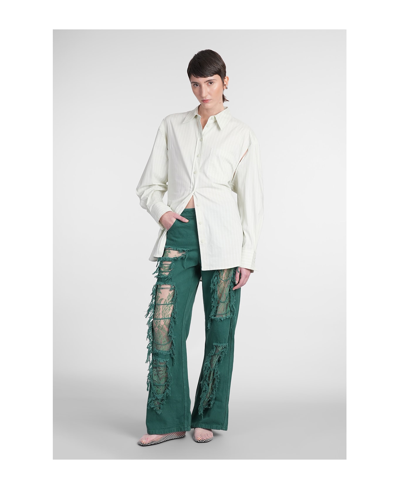 Christopher Esber Jeans In Green Cotton - green