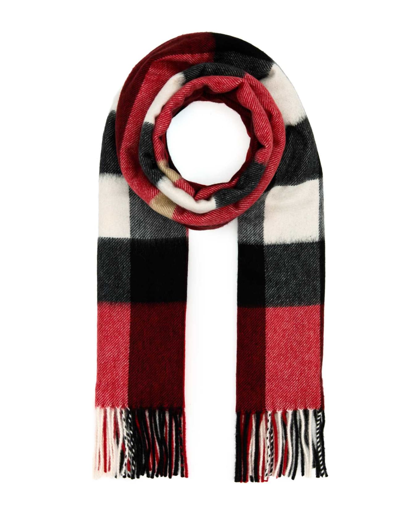 Burberry Embroidered Cashmere Scarf - RED