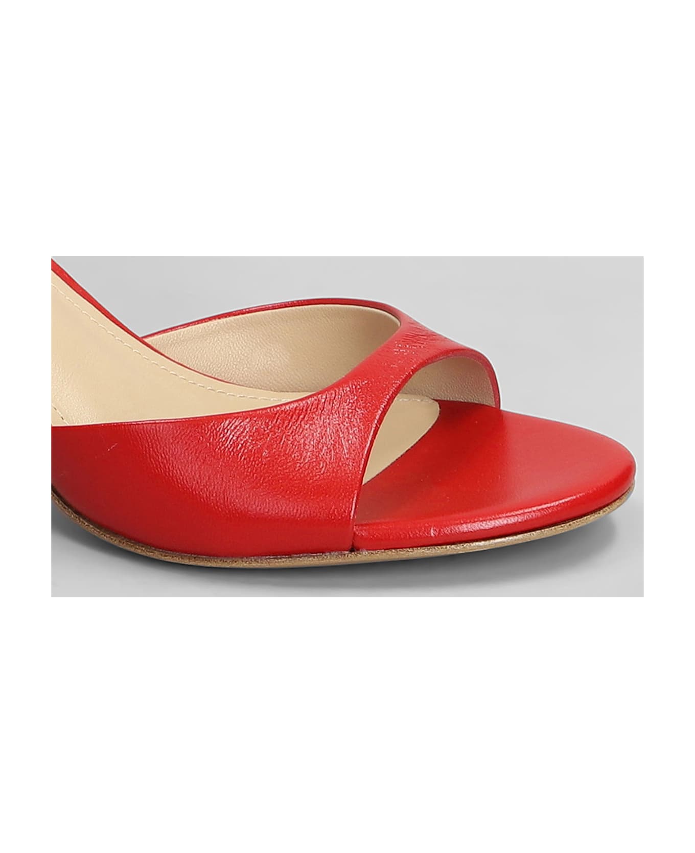 Lola Cruz Petrina Sandals In Red Leather - red