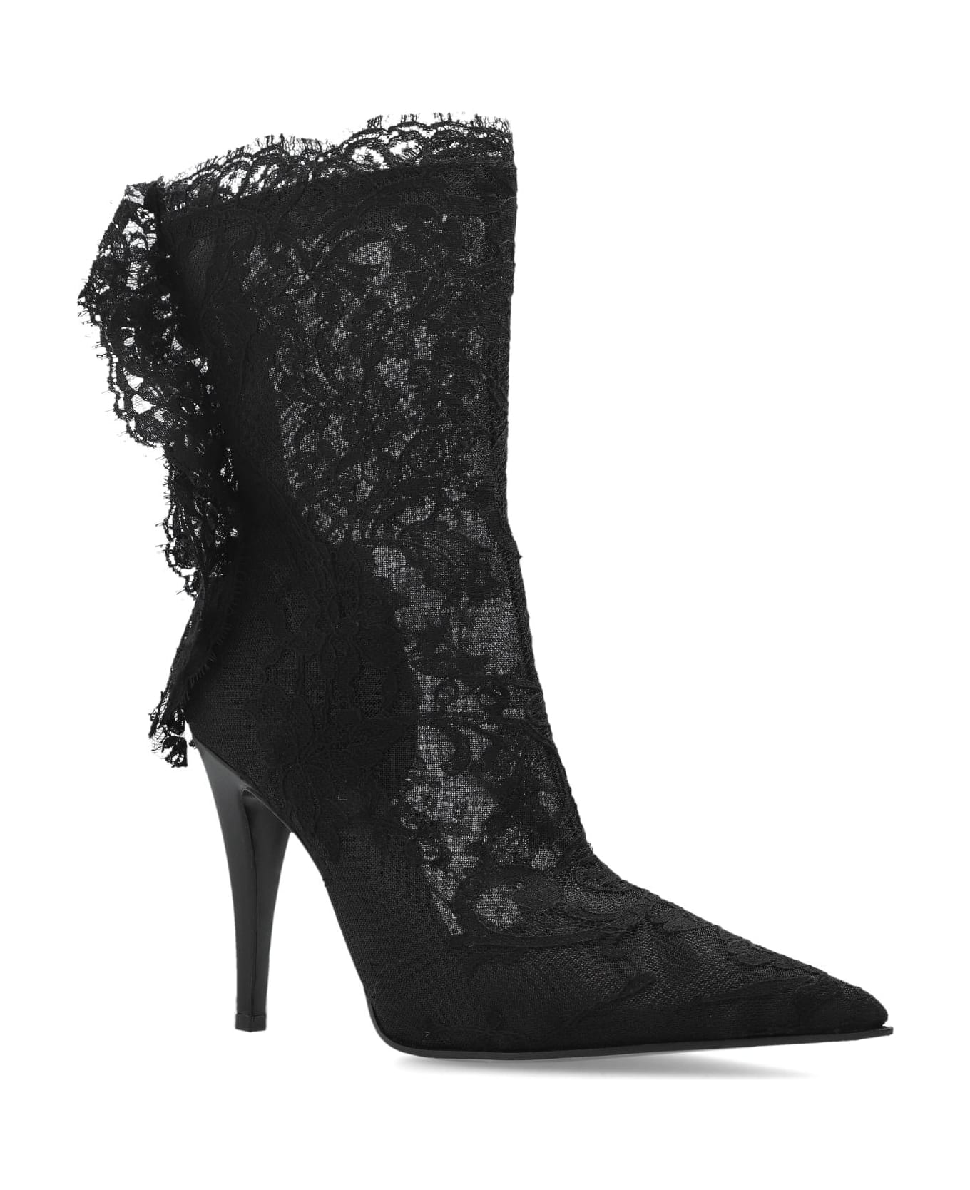 Alexander McQueen Lace Ankle Boots 
heron
 - BLACK