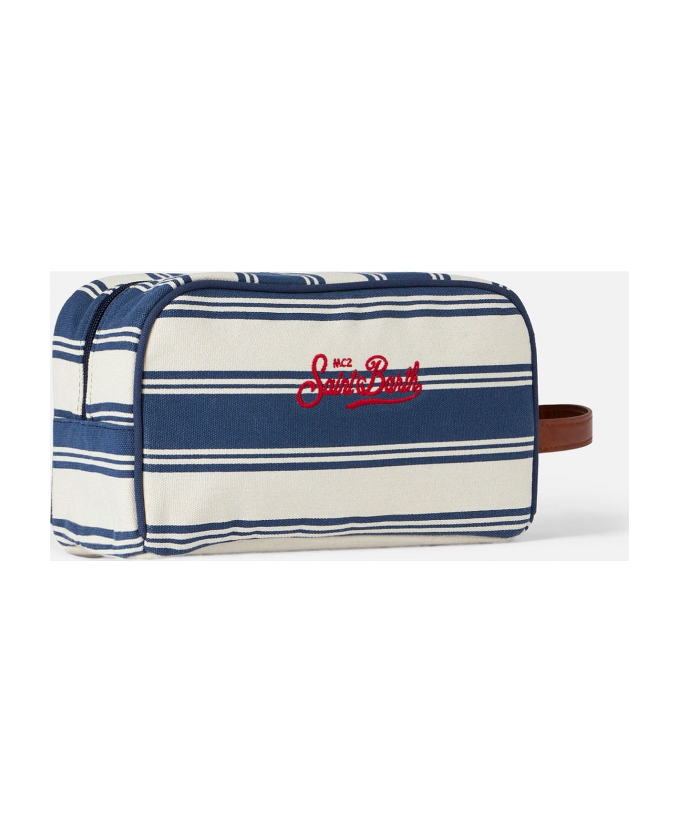 MC2 Saint Barth Striped Cotton Canvas Case - BLUE