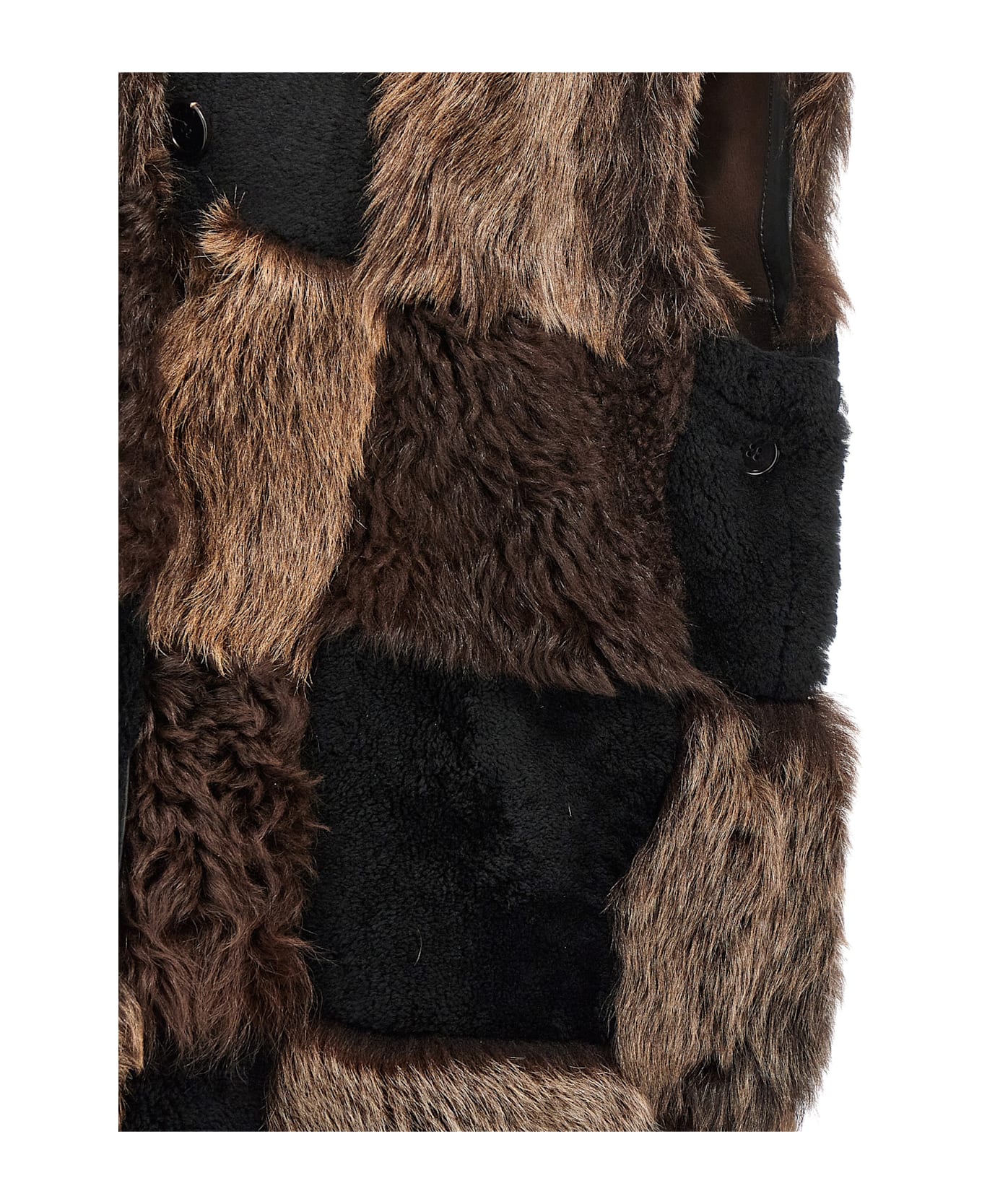 Marni Long Shearling Vest - Brown