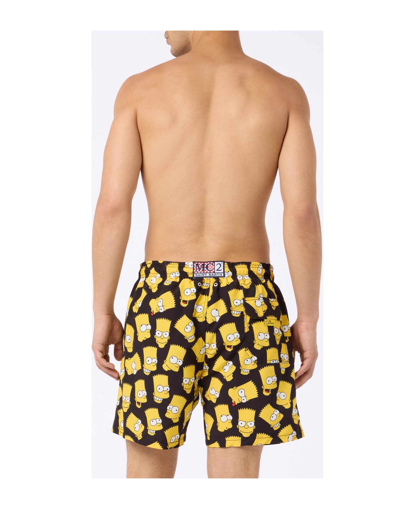 MC2 Saint Barth Man Mid-length Gustavia Swim-shorts With Bart Simpson Print | The Simpsons Special Edition - BLACK