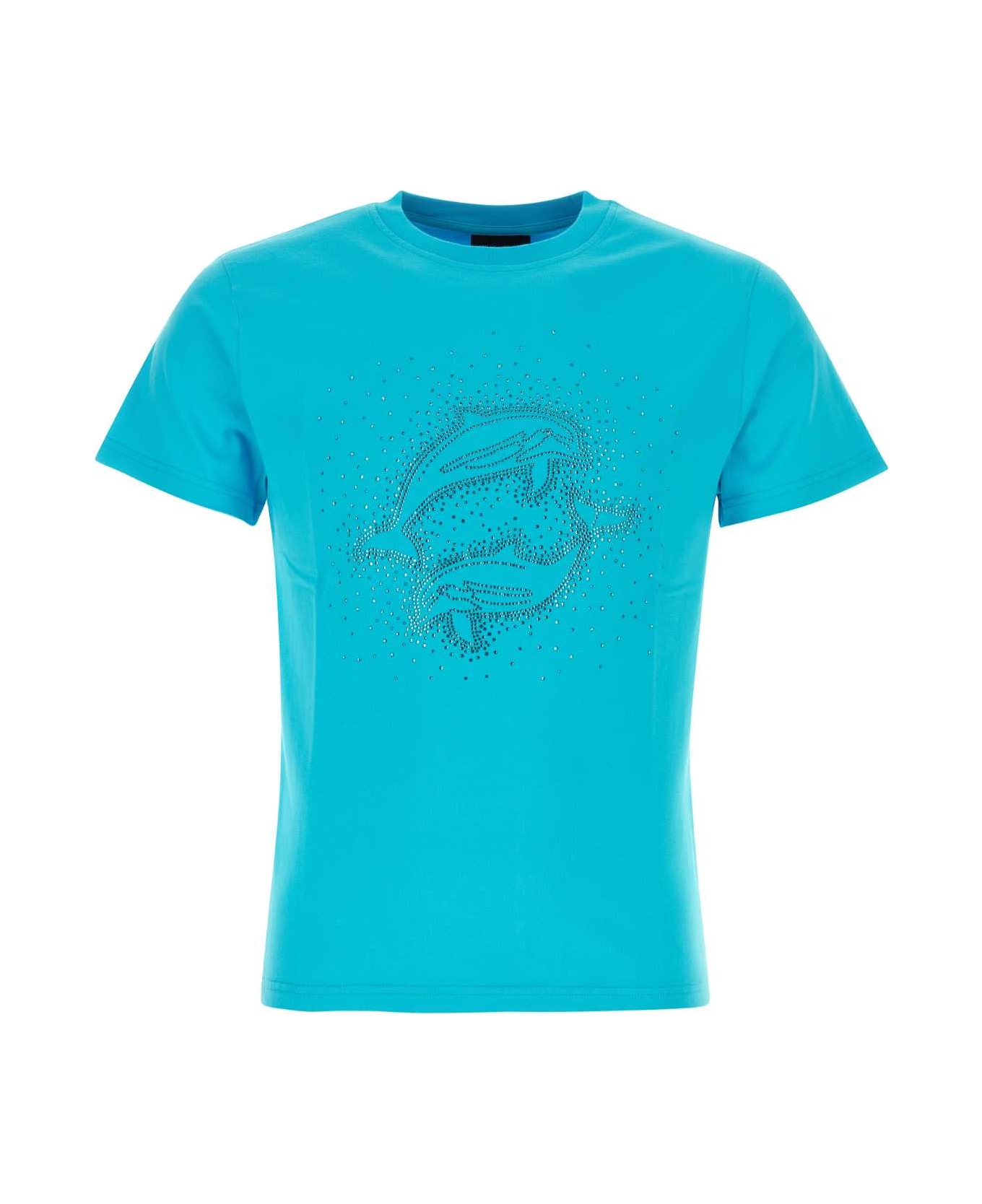 Botter Turquoise Cotton T-shirt - BOTBLUEDOLPHIN Tシャツ