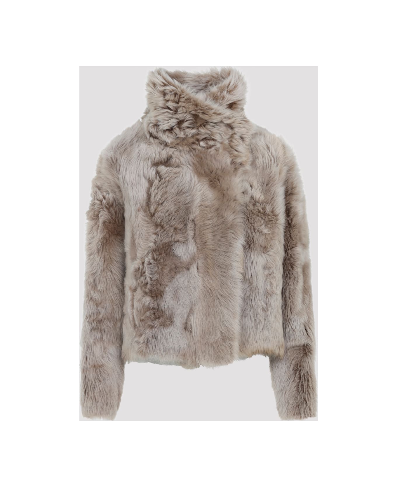 Yves Salomon Lamb Leather Jacket - Chai Latte