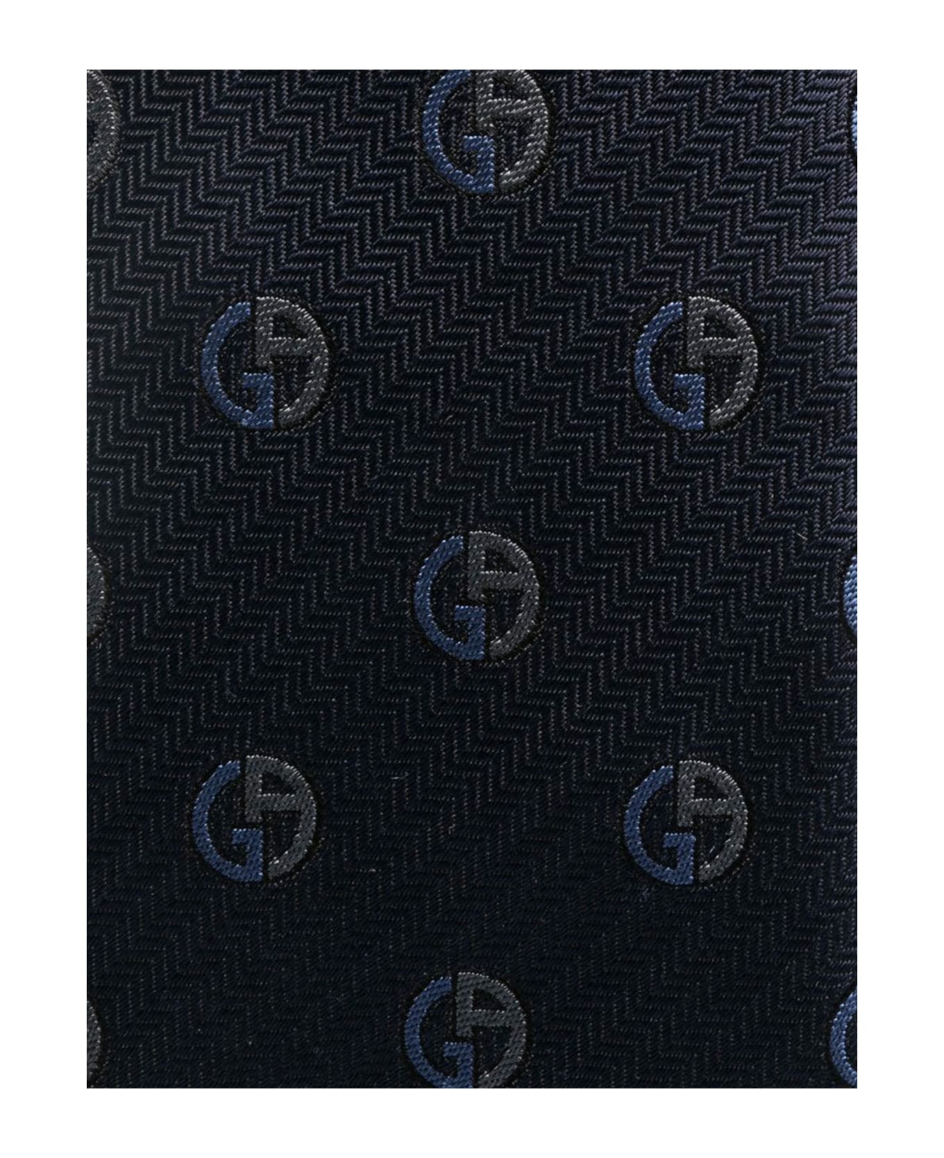 Giorgio Armani Woven Jacquard Tie C - Black