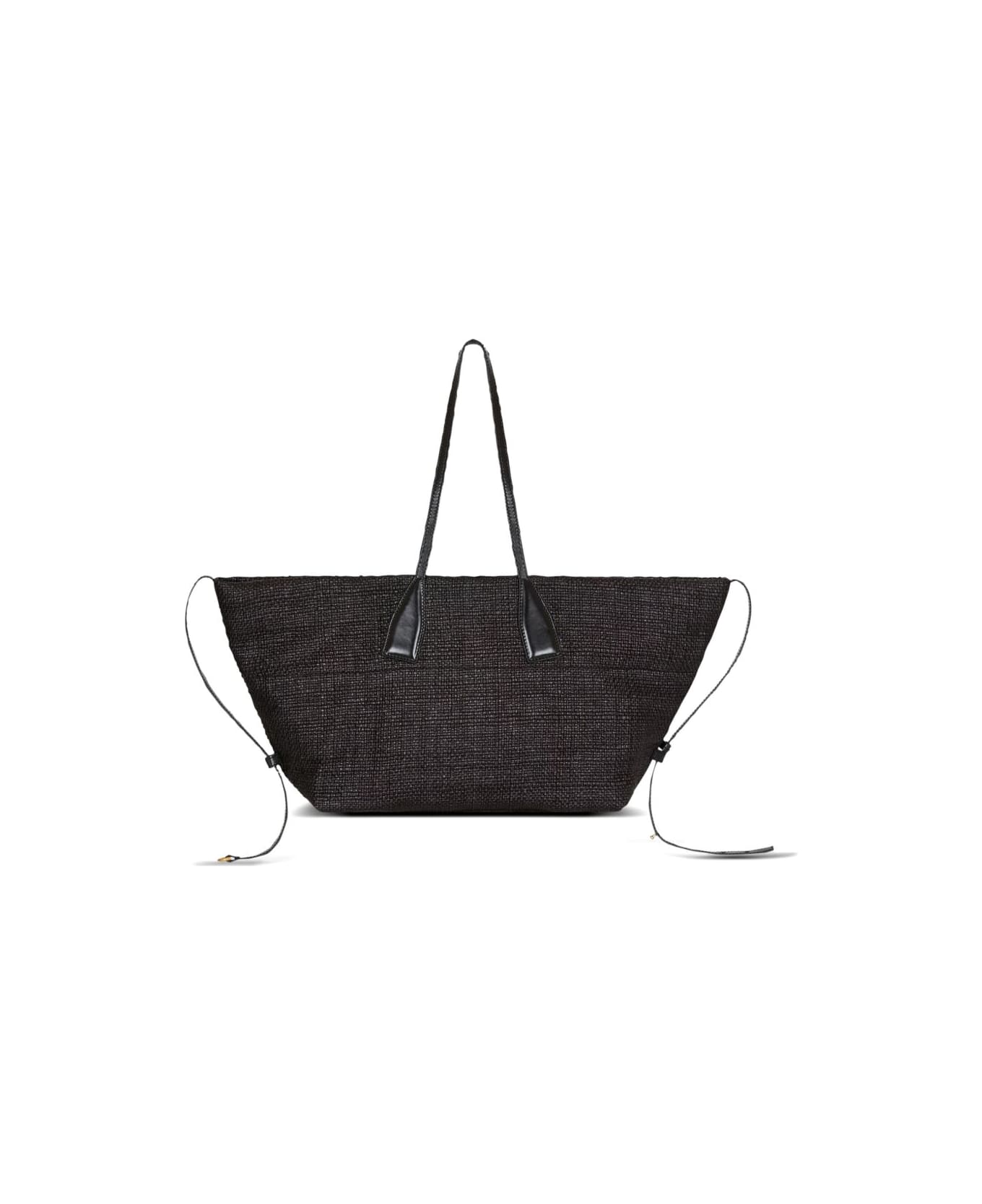 Balmain Track Rafia Tote - Black