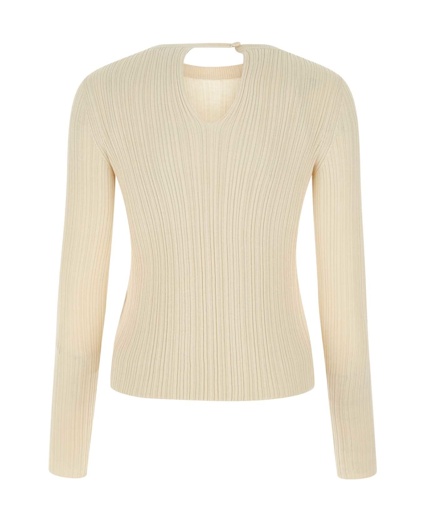 Agnona Sand Cotton And Silk Sweater - N08
