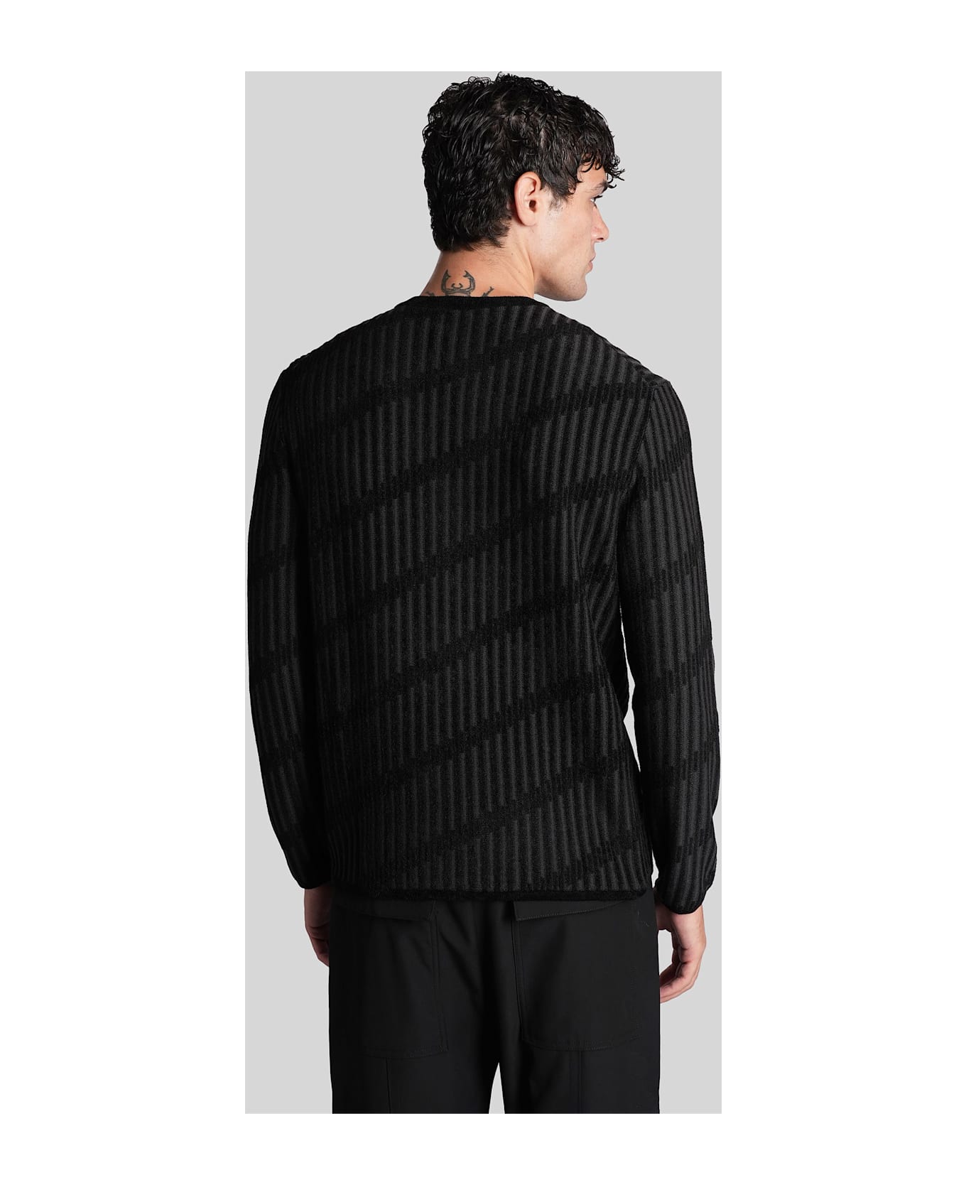 Emporio Armani Knitwear In Black Wool - black
